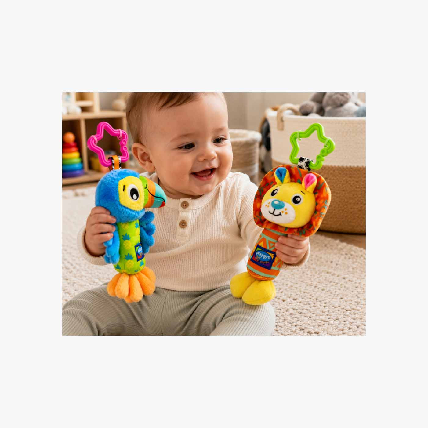 Playgro Tinkle Duo 2-Piece Rattle Set with Star Clip-baby-gear-travelaccessories-image-8