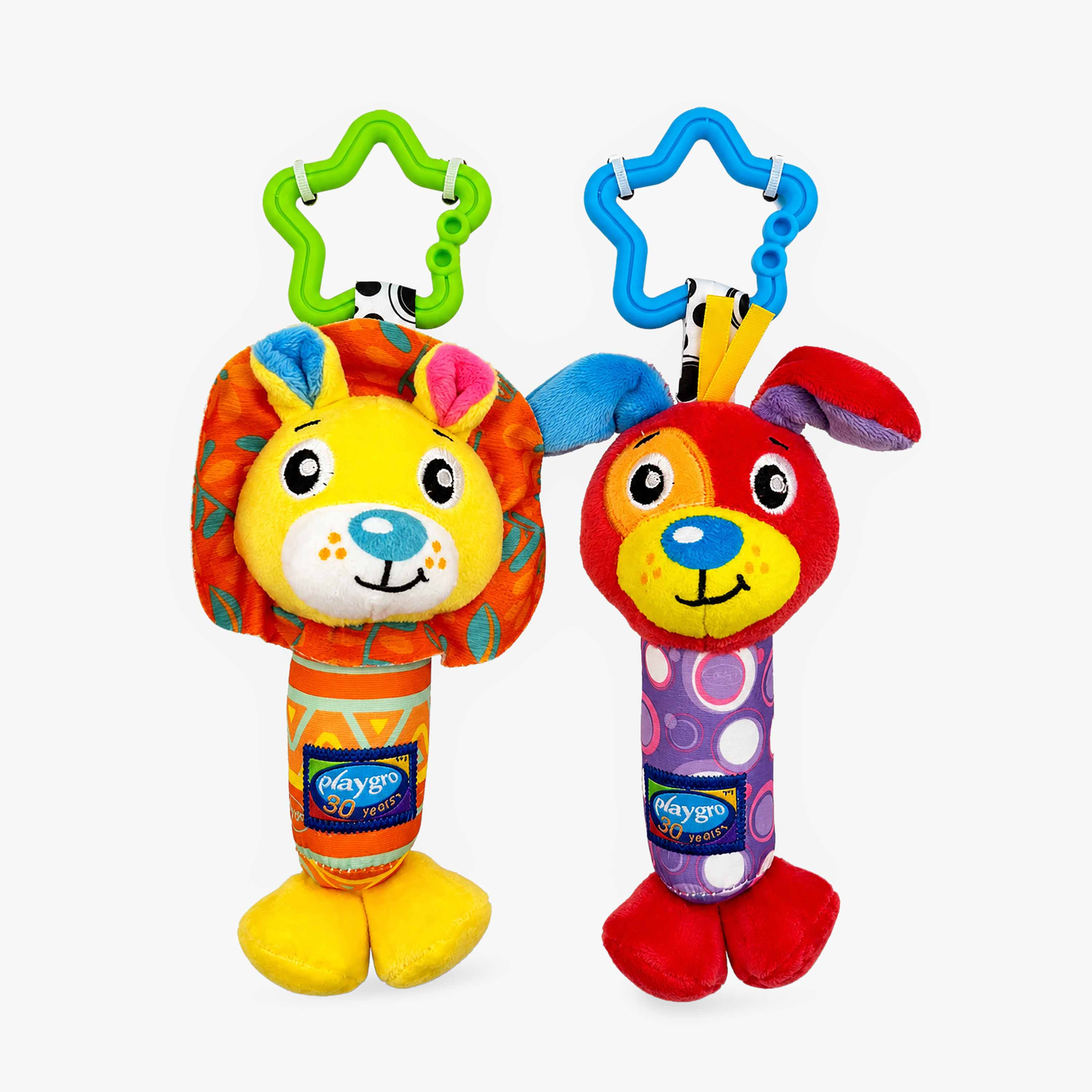Playgro Tinkle Duo 2-Piece Rattle Set with Star Clip-baby-gear-travelaccessories-image-1