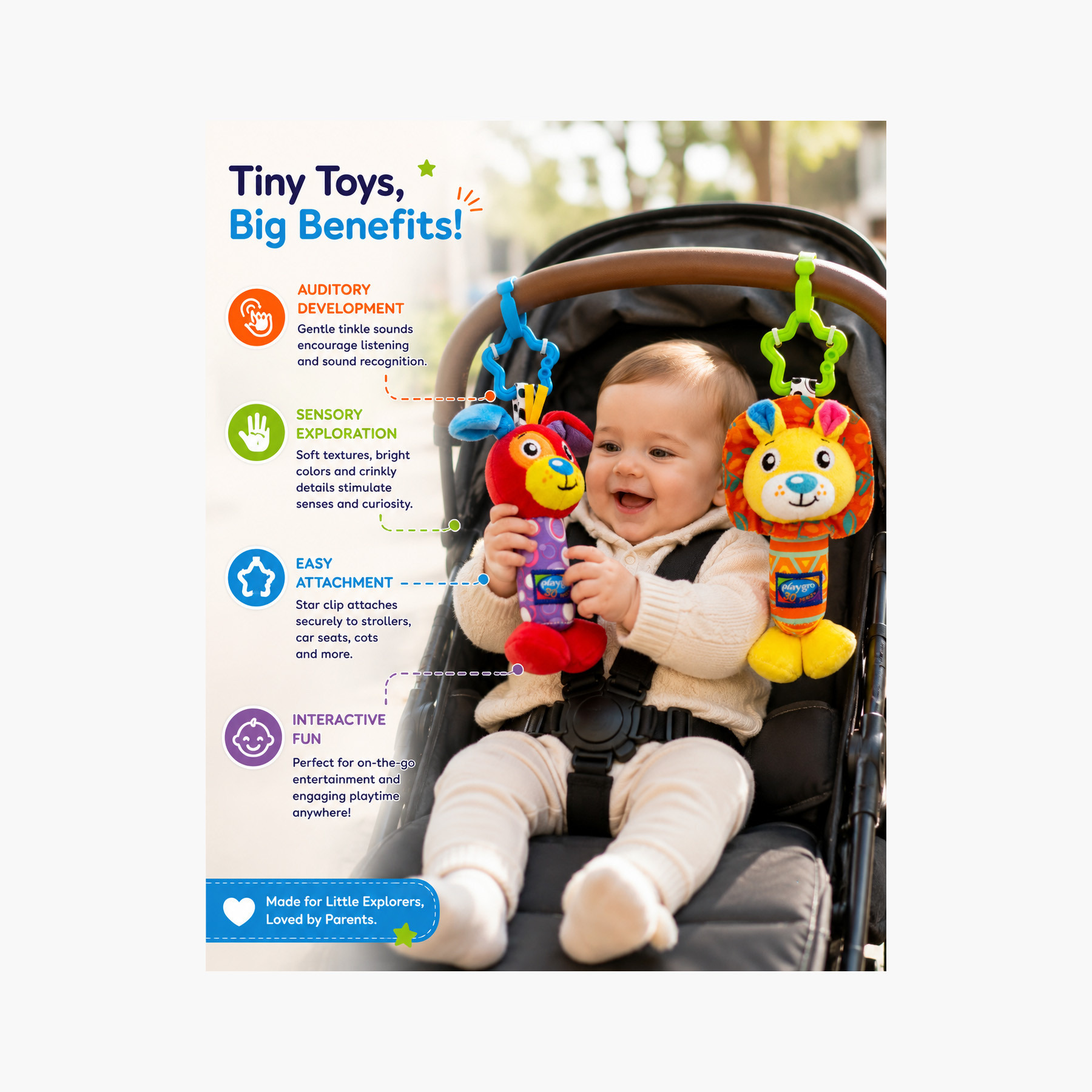 Playgro Tinkle Duo 2-Piece Rattle Set with Star Clip-baby-gear-travelaccessories-image-6