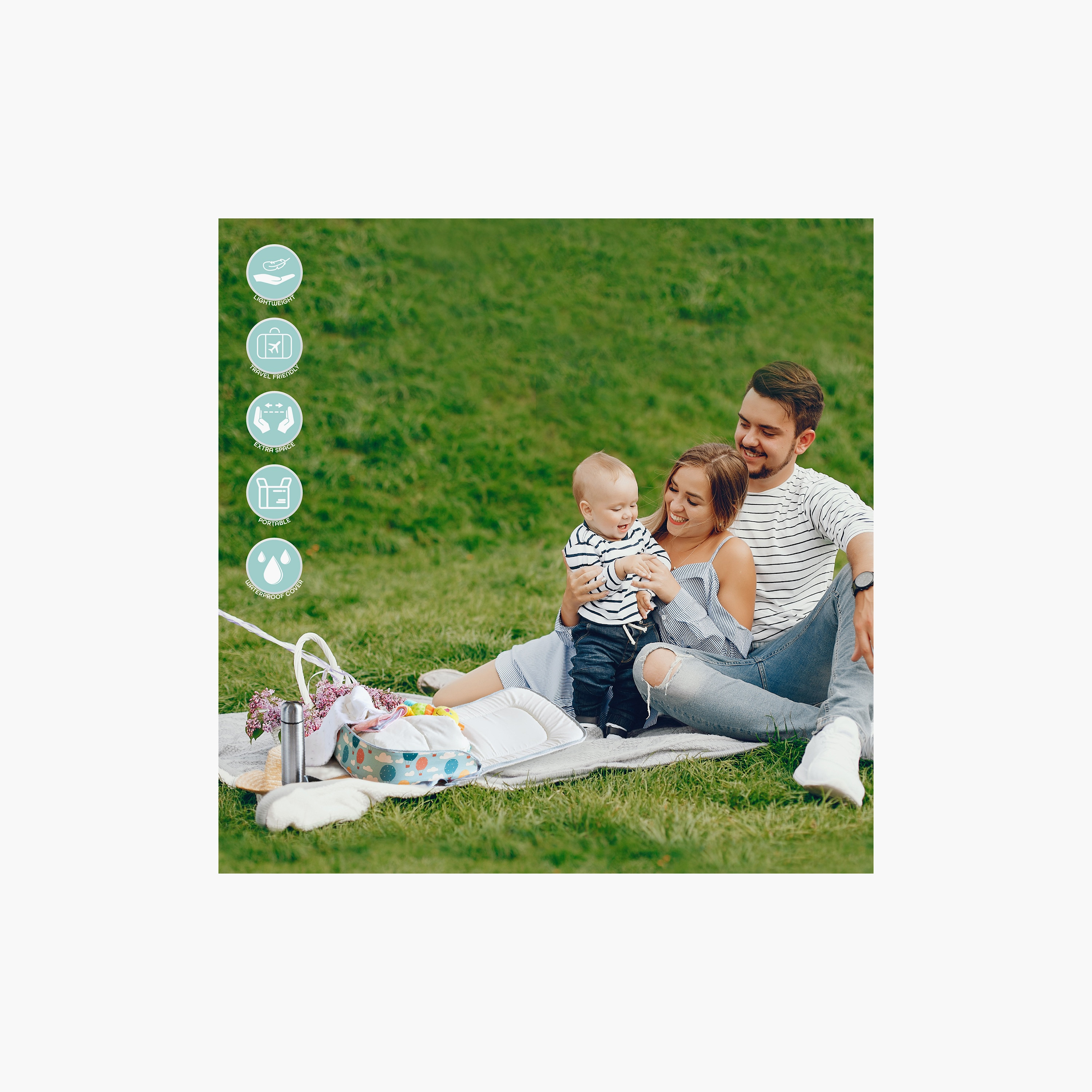 Moon Travalo Balloon Print Portable Travel Baby Bed and Backpack-baby-gear-travelaccessories-image-5