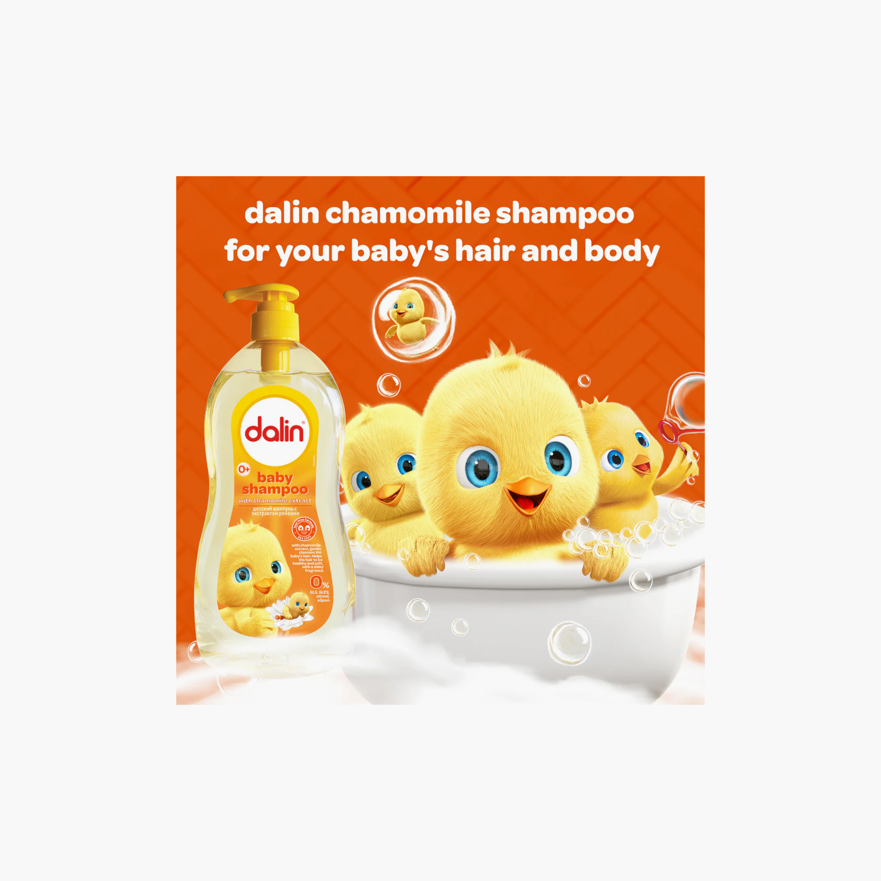 Dalin Tear Free Shampoo & Body Wash With Chamomile Extract - 500 ml-baby-bathandcare-hairbodyskincare-shampooandconditioner-image-2