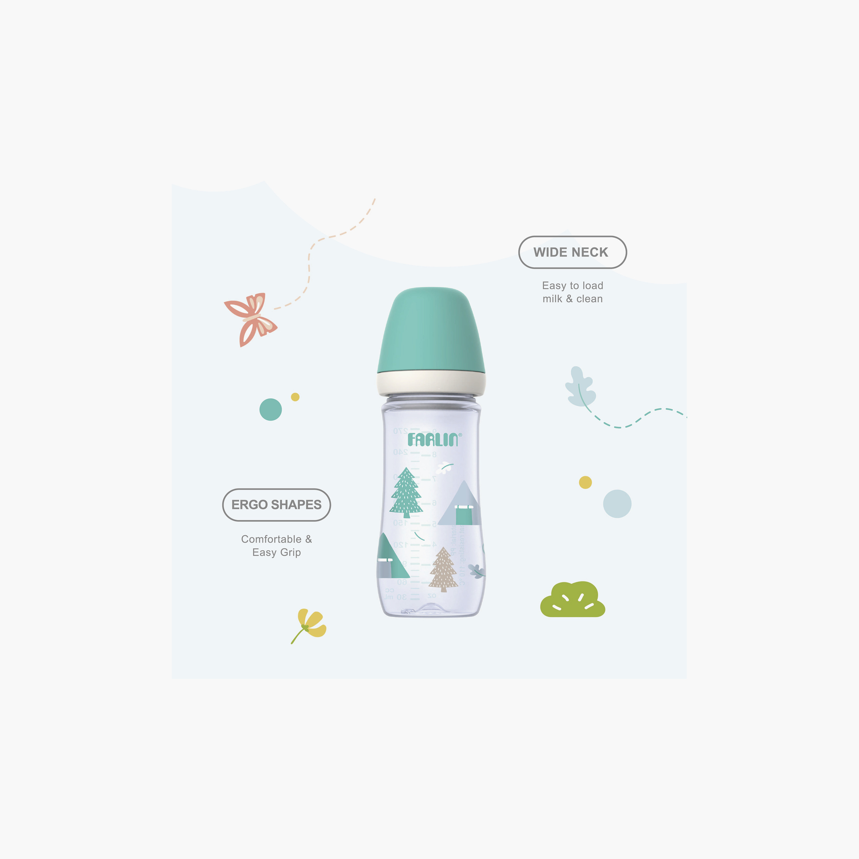 Farlin Wide Neck Feeding Bottle with Teat - 270 ml-baby-feeding-feedingbottles-bottlesandteats-image-6