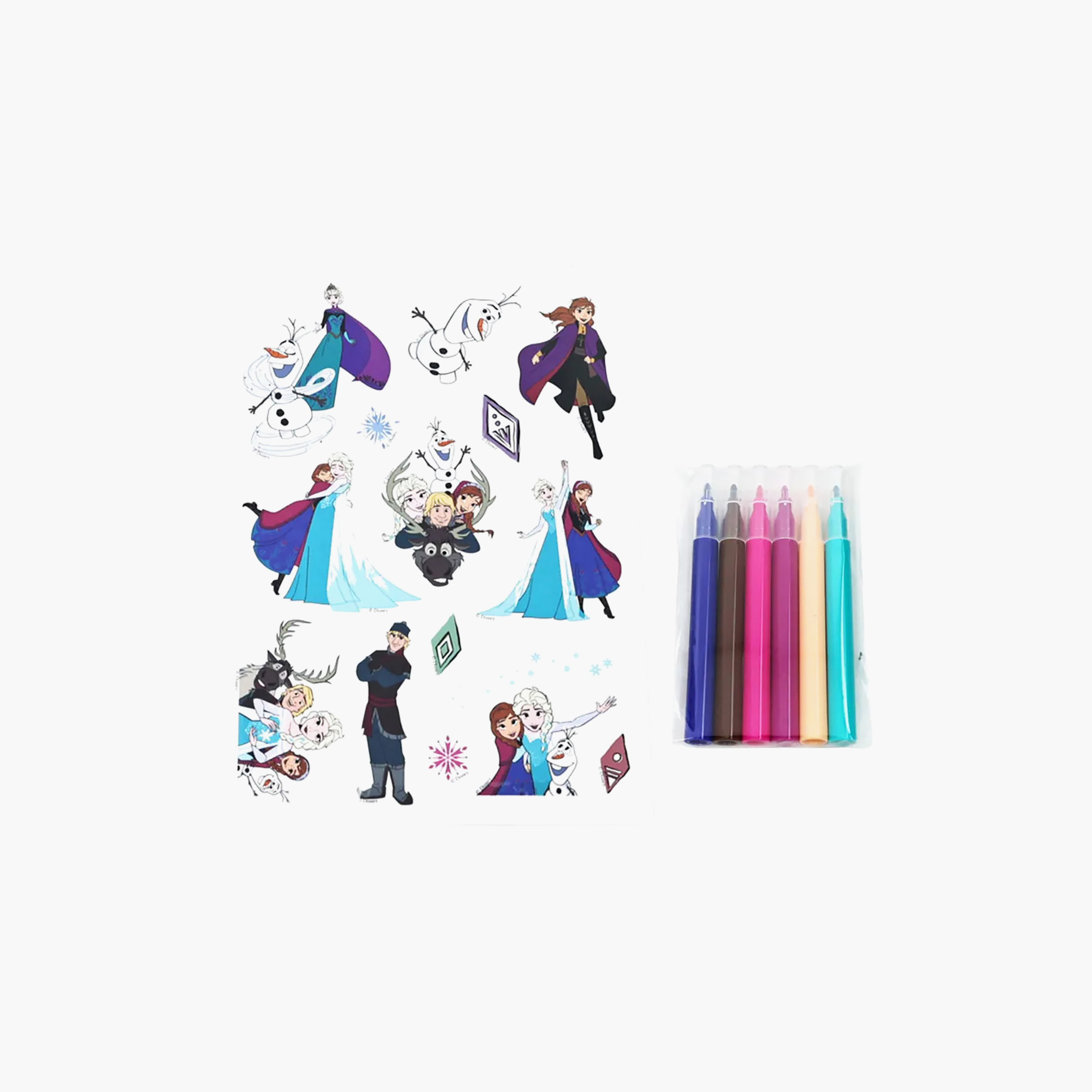 Disney Frozen Print Colouring Set with Stickers-school-artsandcrafts-image-1