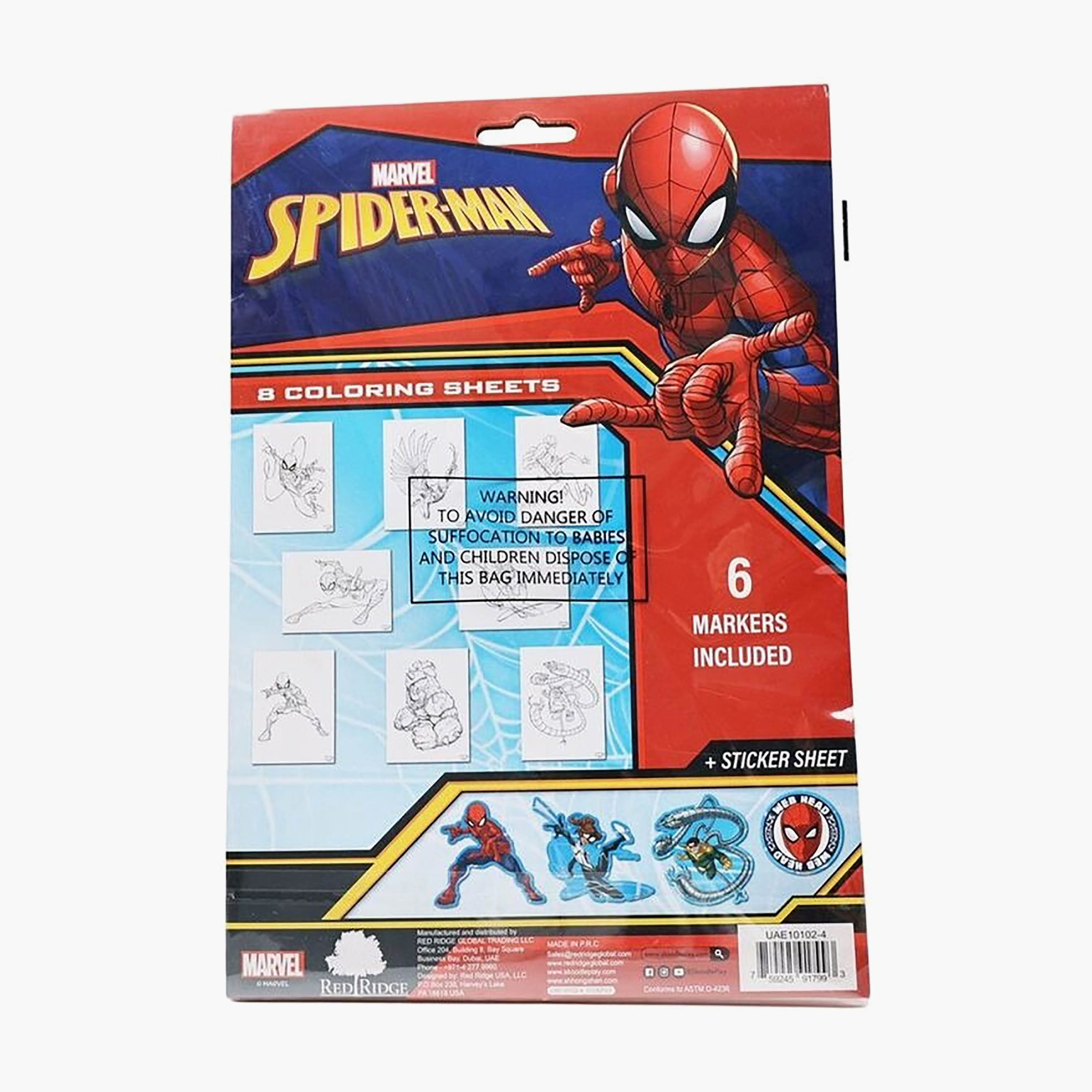 Spider-Man Print Colouring Sheets with Markers - 8 Pages-school-artsandcrafts-image-3