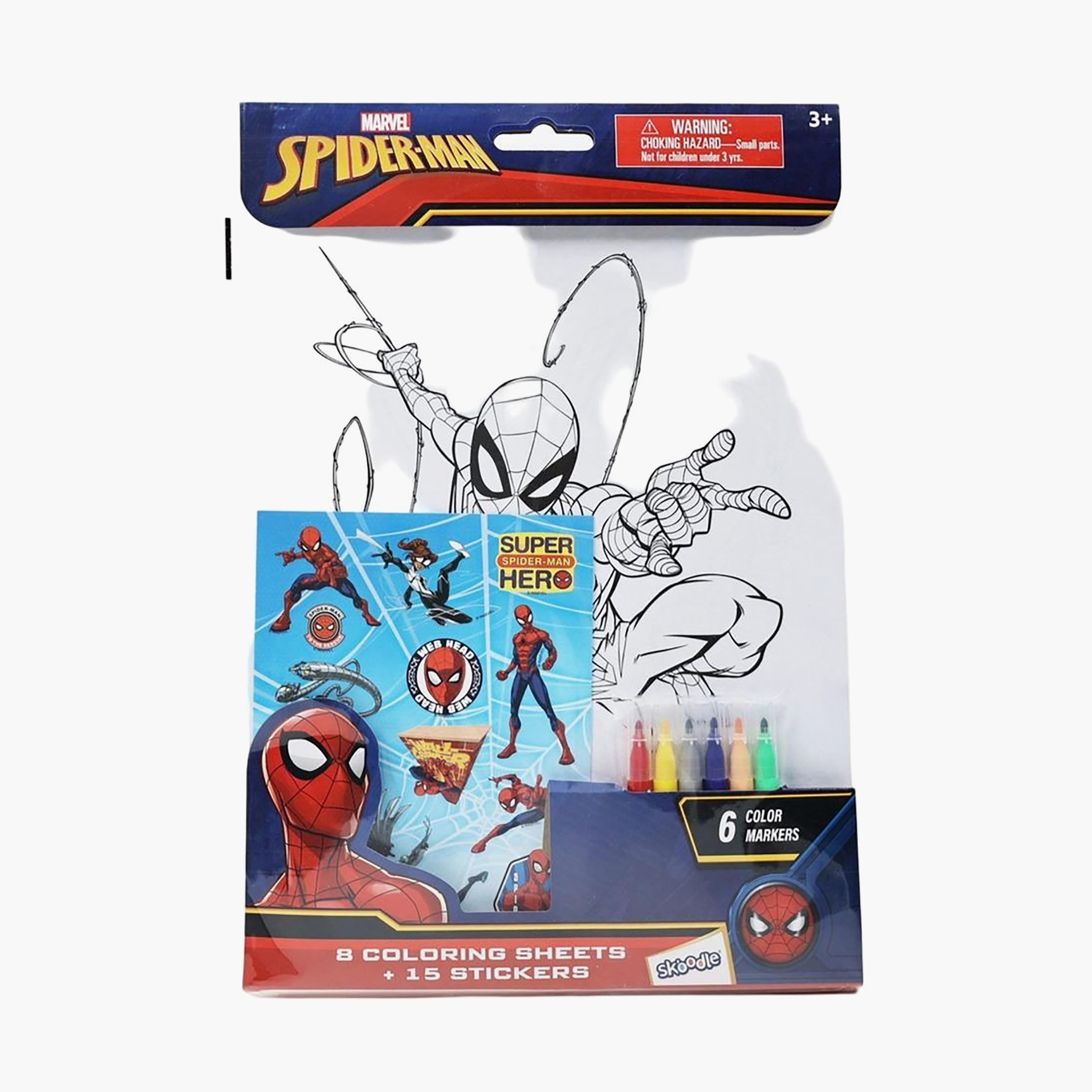 Spider-Man Print Colouring Sheets with Markers - 8 Pages-school-artsandcrafts-image-4