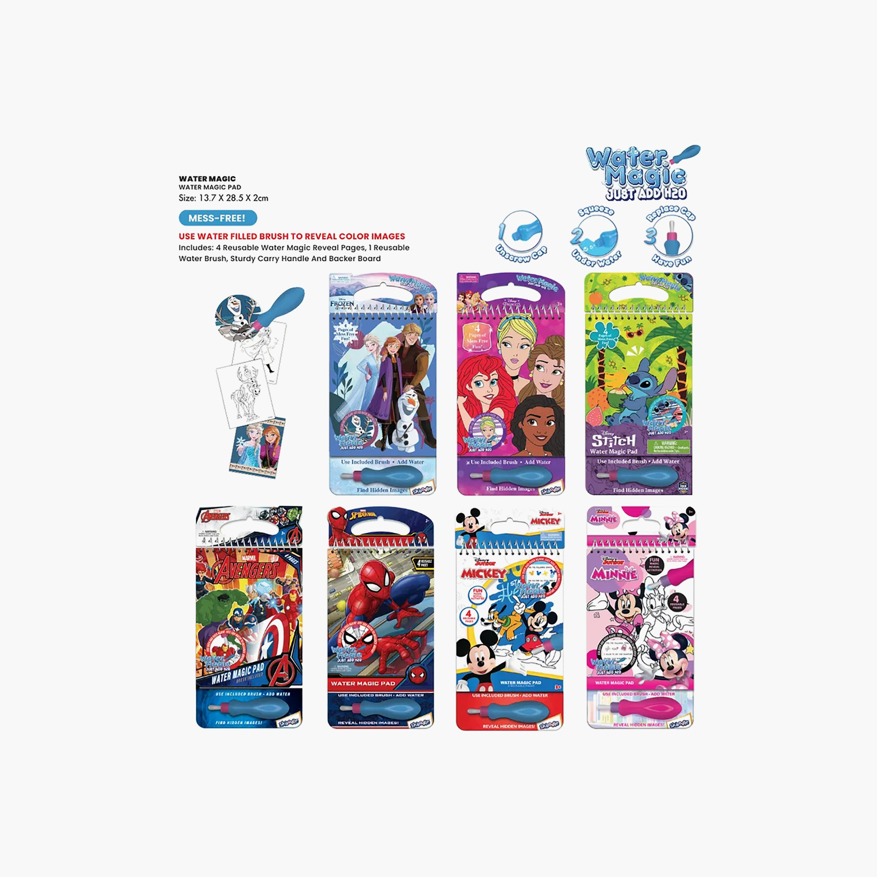 Disney Mickey Mouse Print Water Magic Pad with Brush-school-artsandcrafts-image-3