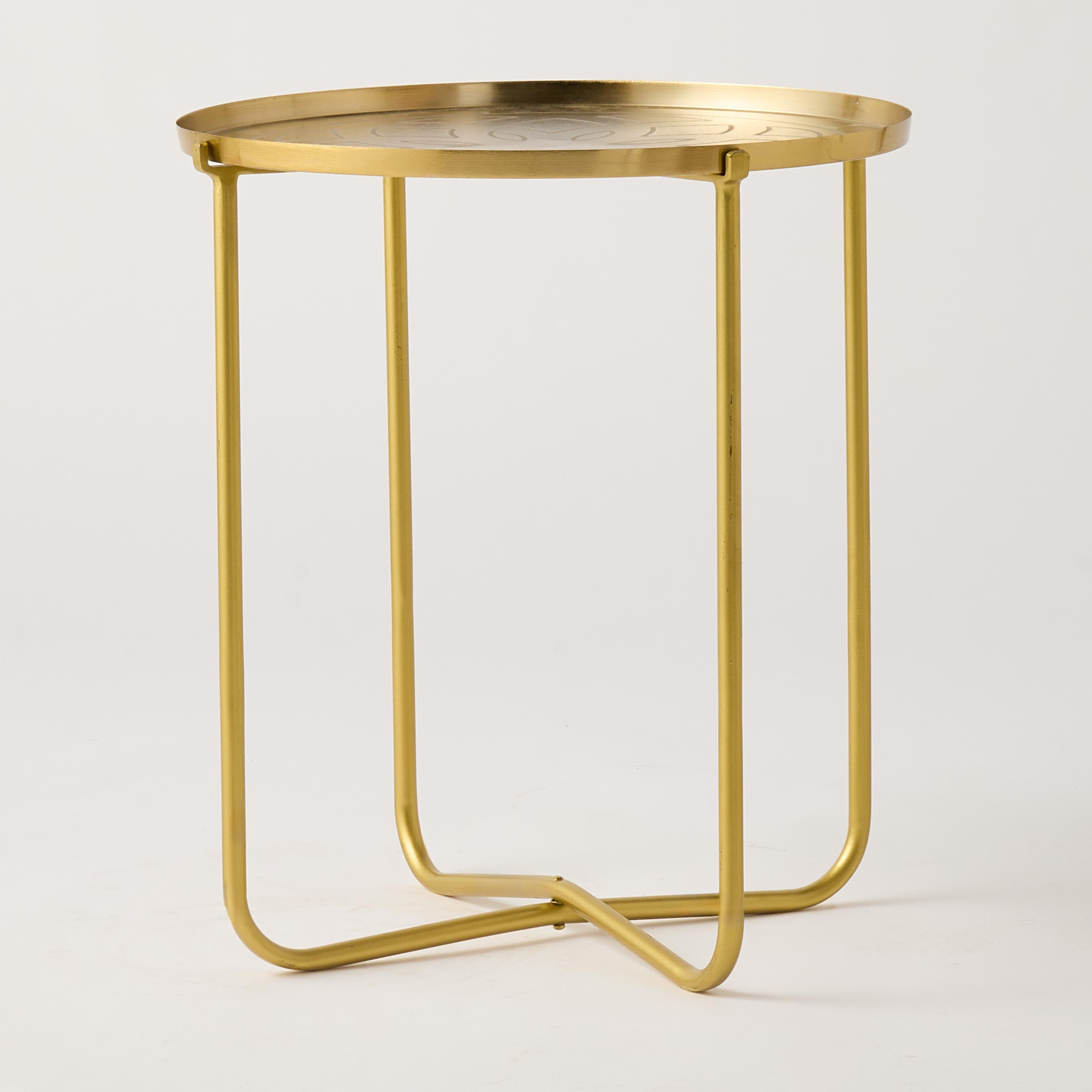 Moroccan Etched Accented Metal Table - 45x42 cm-furniture-livingroom-sideandendtables-image-1