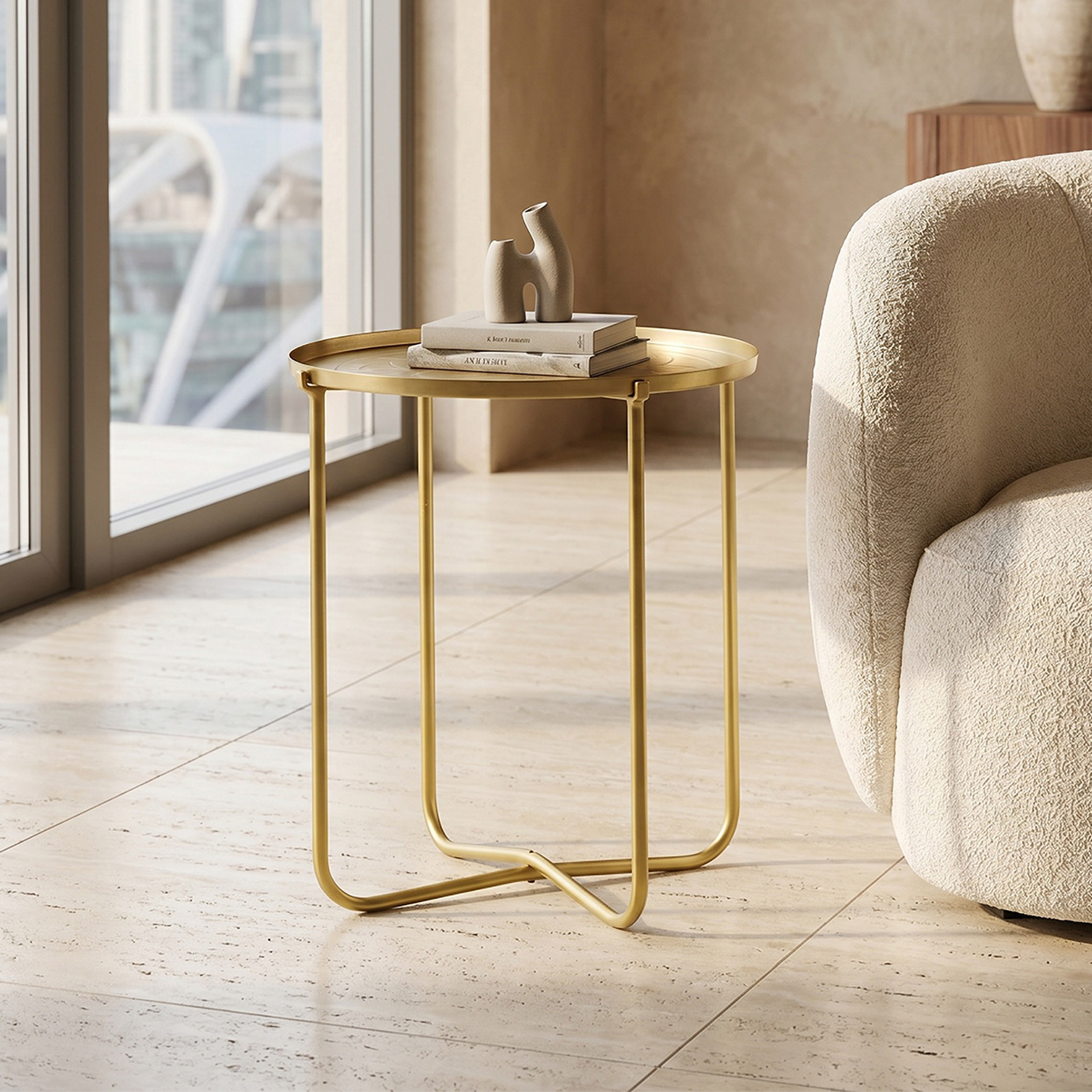طاولة معدنية مغربية مزينة - 45x42 سم-furniture-livingroom-sideandendtables-image-4