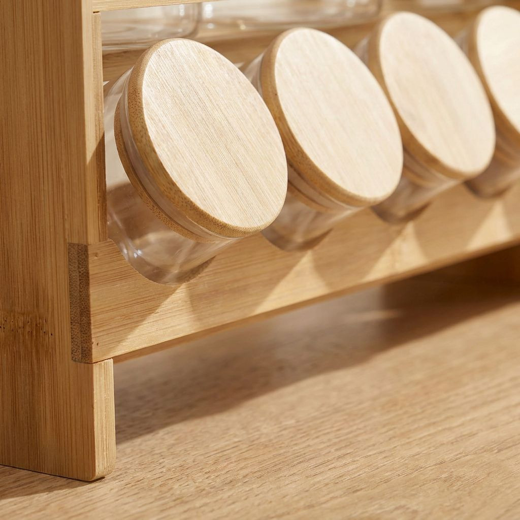 Zaya 8-Piece Borosilicate Glass Jar Set with Bamboo Stand-household-kitchen-foodstorage-containers-image-4