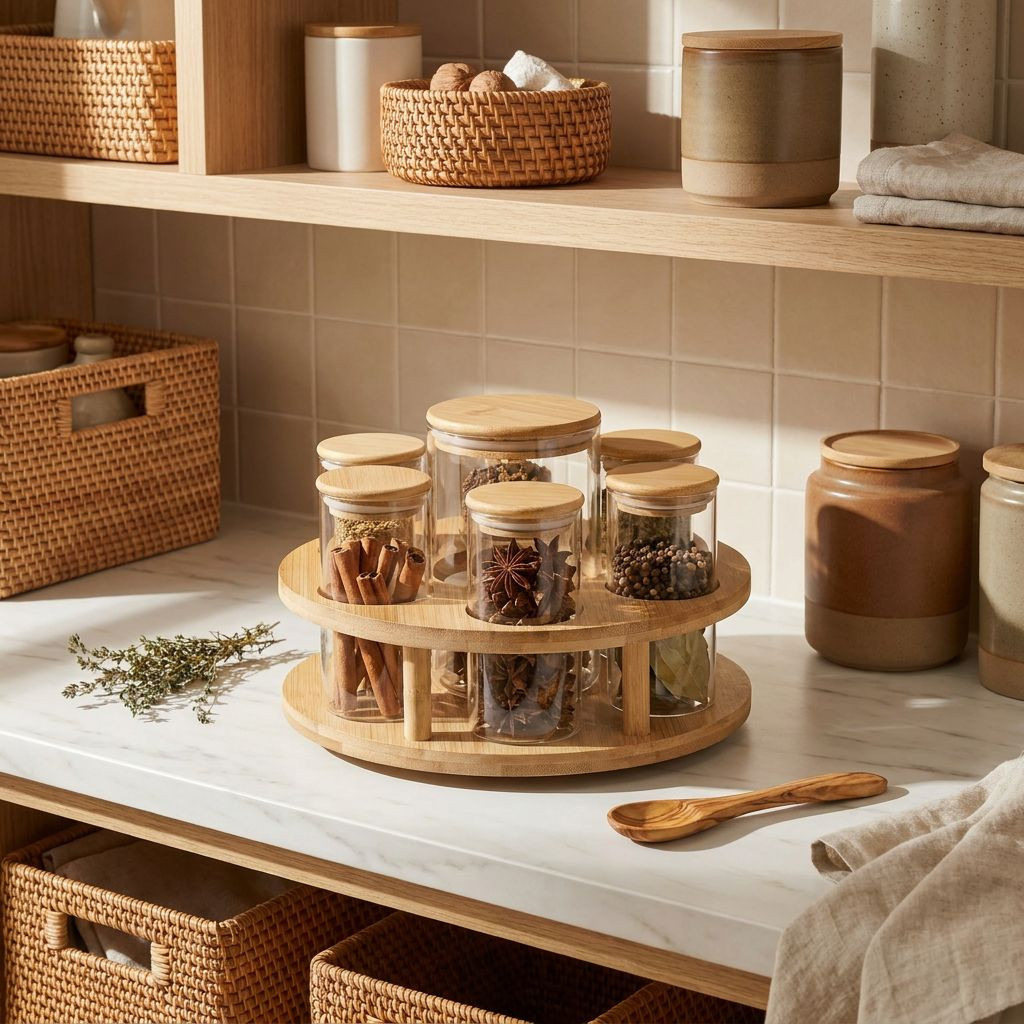 Zaya 7-Piece Borosilicate Glass Jar Set with Bamboo Rotating Stand-household-kitchen-foodstorage-containers-image-5