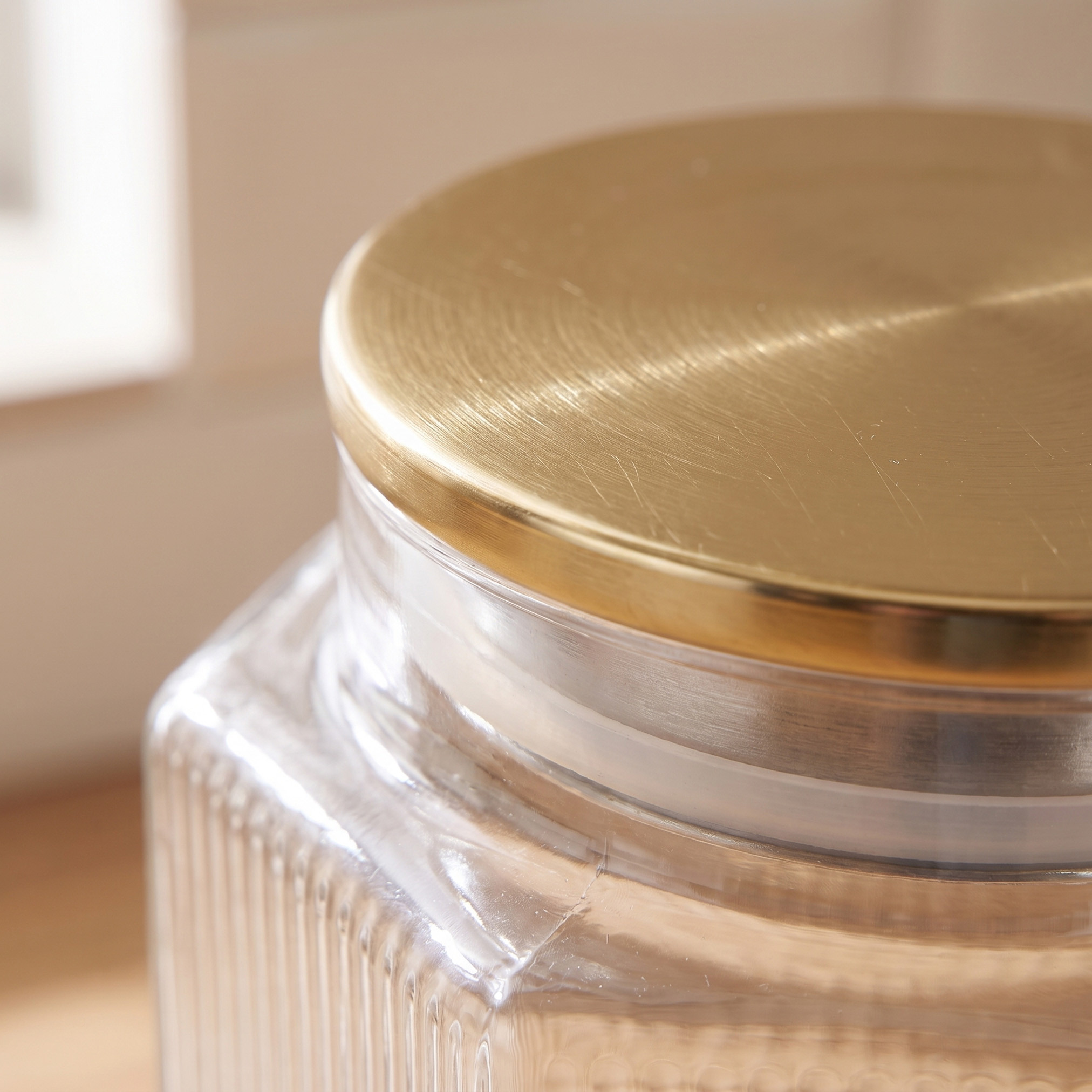 جرة زجاج مضلعة من زايا - 950 مل-household-kitchen-foodstorage-containers-image-3