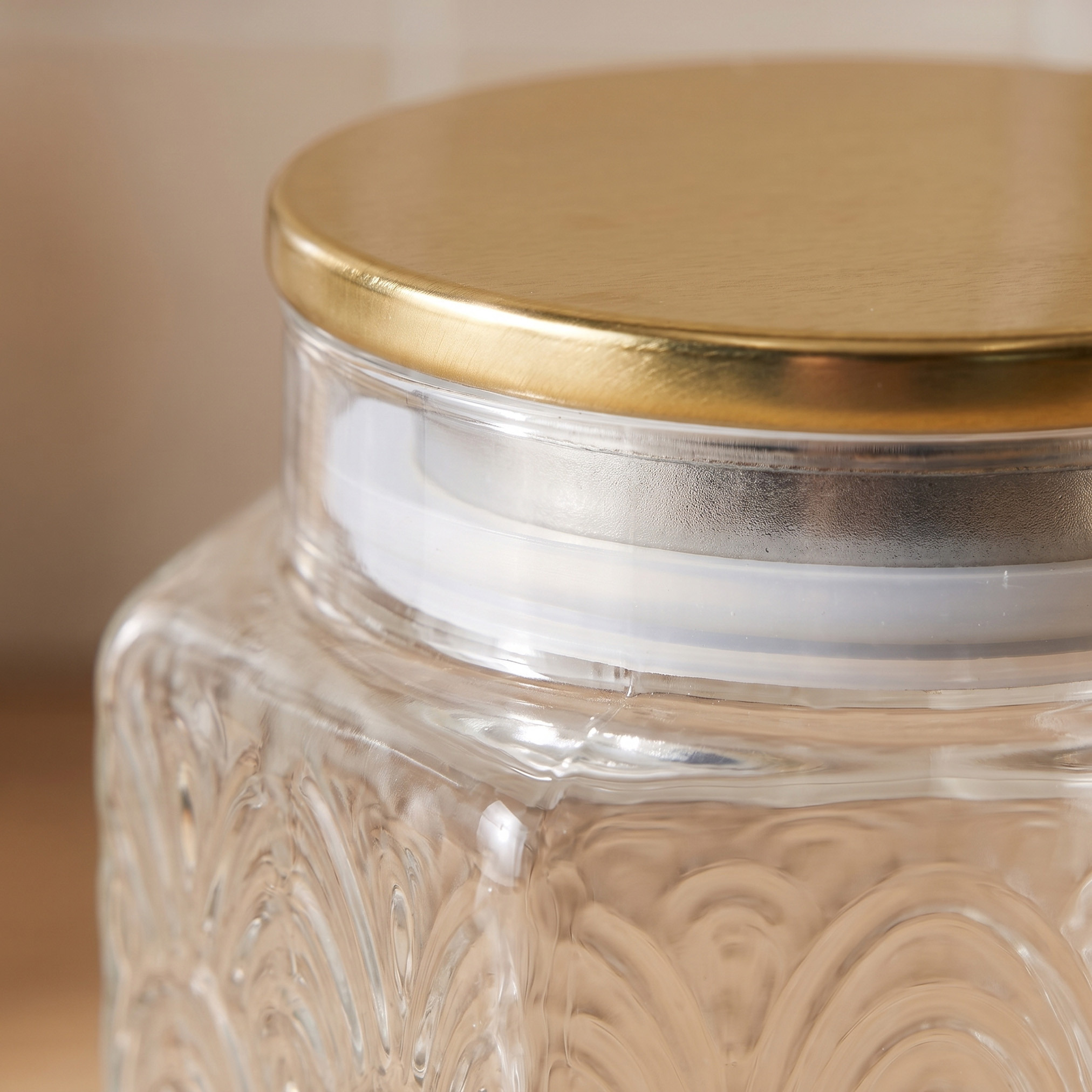 جرة زجاج بارزة الملمس من زايا - 950 مل-household-kitchen-foodstorage-containers-image-3