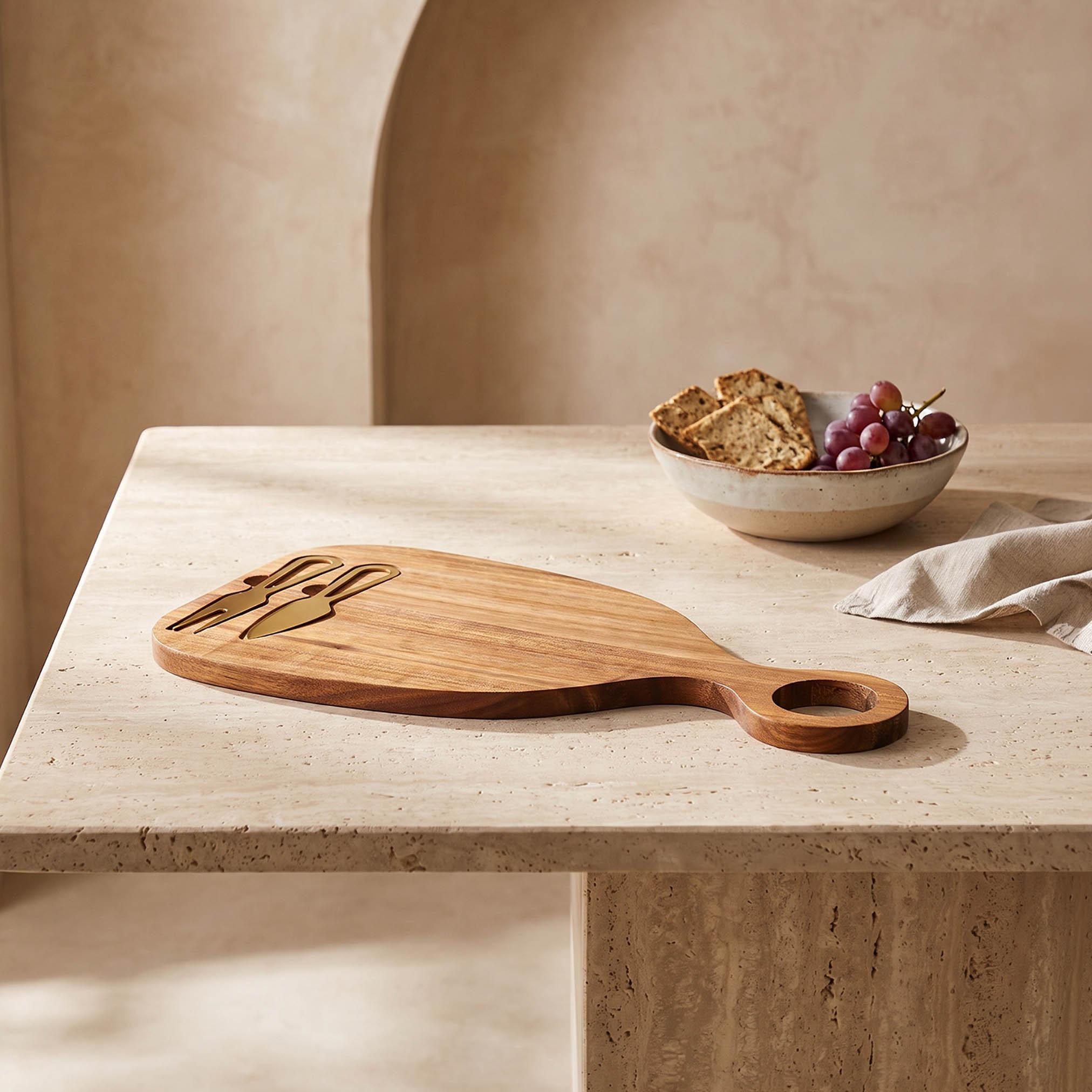 Ruwa 3-Piece Acacia Wooden Board with Cheese Knives-household-dining-serveware-servingtrays-image-1