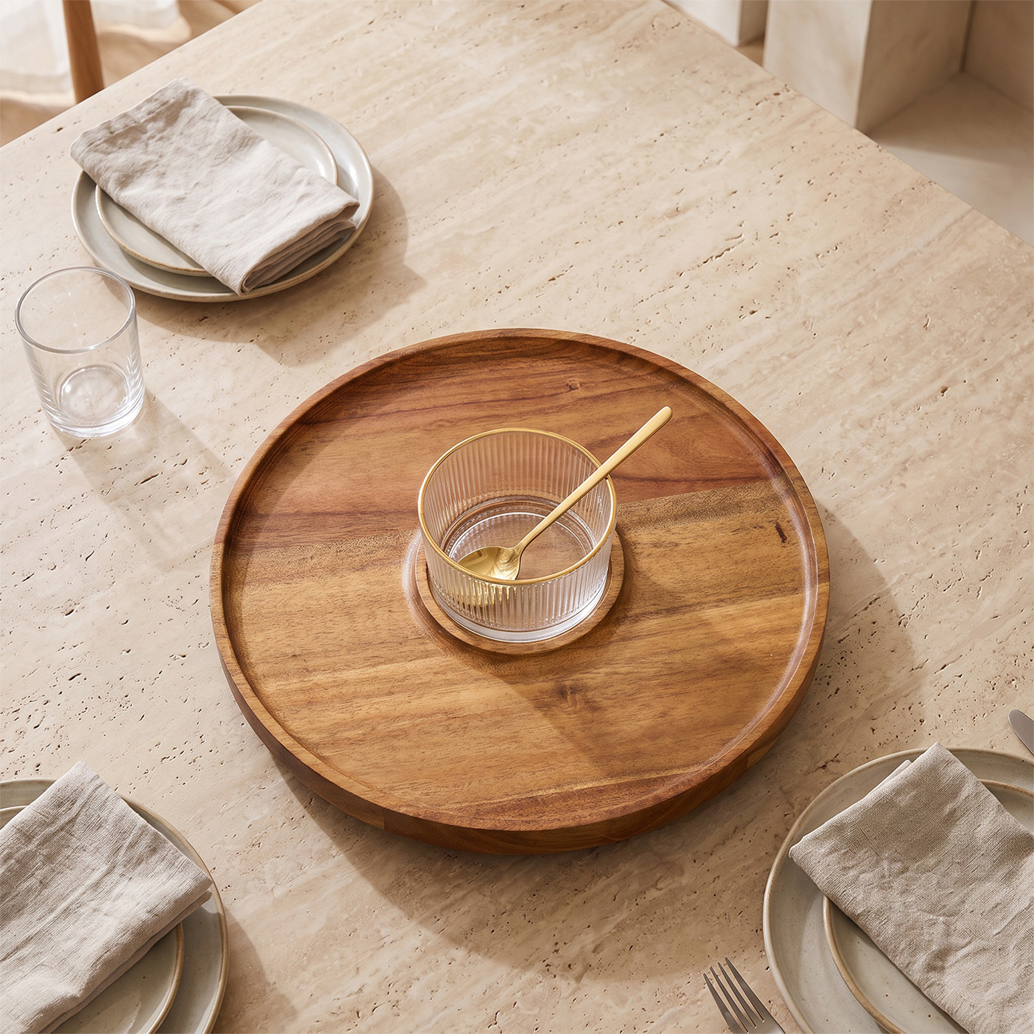 Ruwa Lasy Susan with Bowl and Spoon-household-dining-serveware-servingtrays-image-1