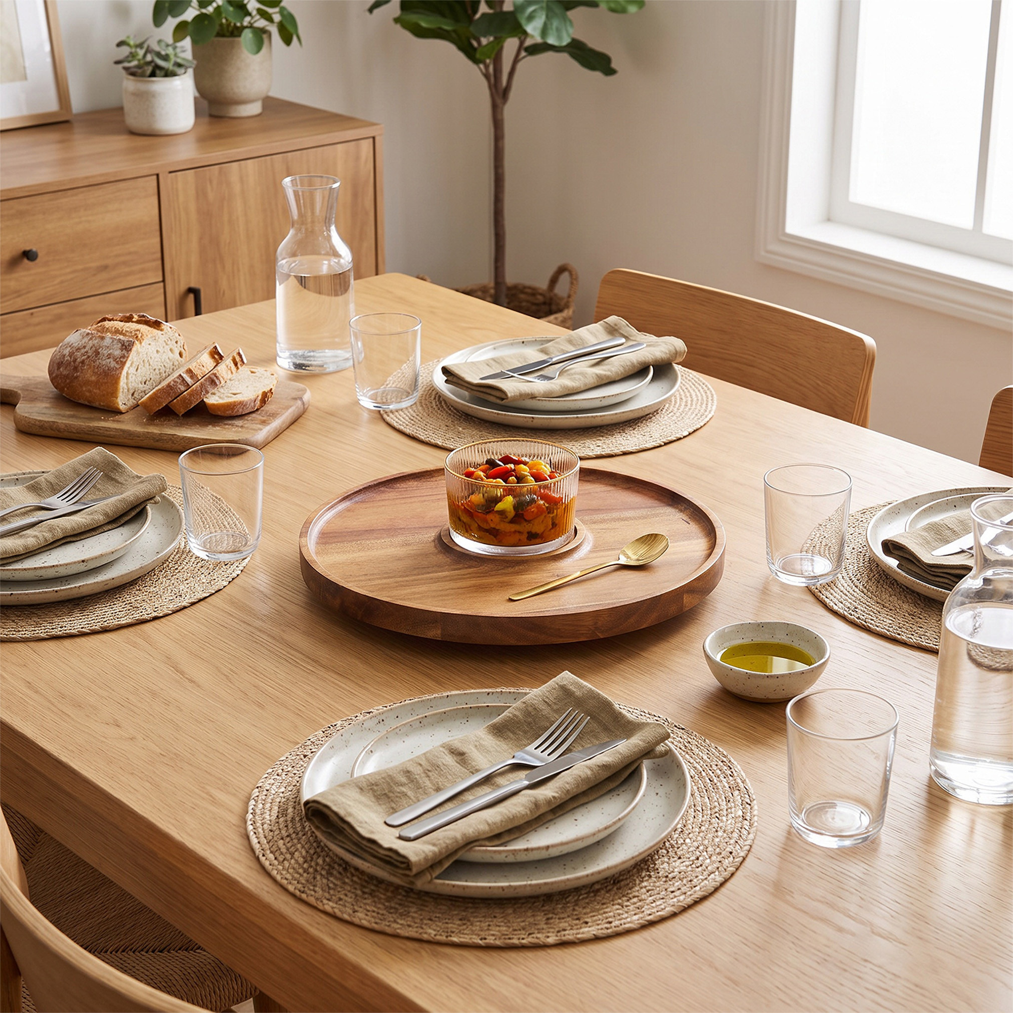 Ruwa Lasy Susan with Bowl and Spoon-household-dining-serveware-servingtrays-image-4