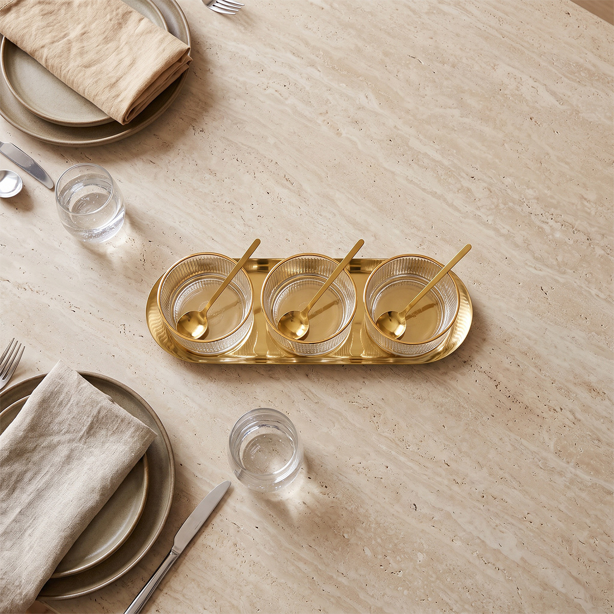 Ruwa 6-Piece Striped Glass Bowl and Spoon Set with Tray-household-dining-serveware-servingtrays-image-2