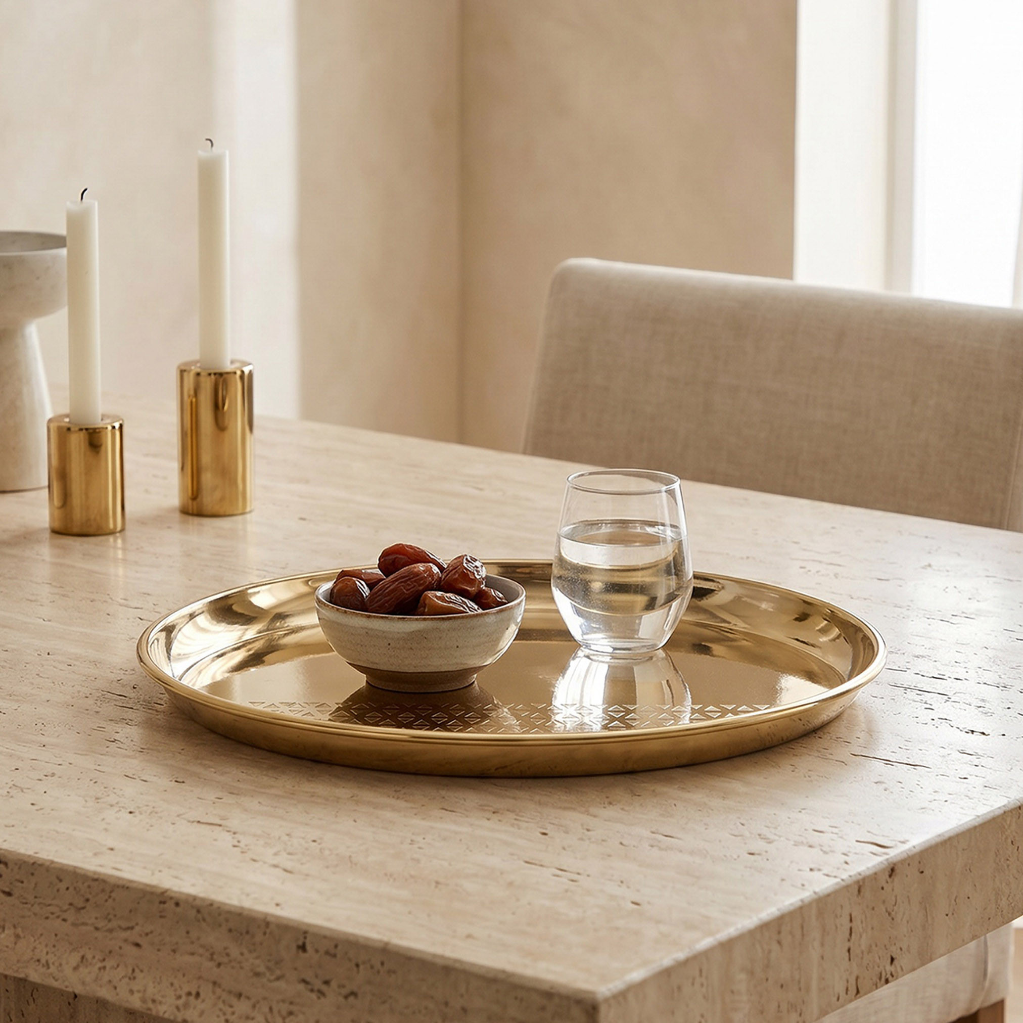 صحن معدن مستدير من جيو - 25 سم-household-decor-boxesandtrays-image-2