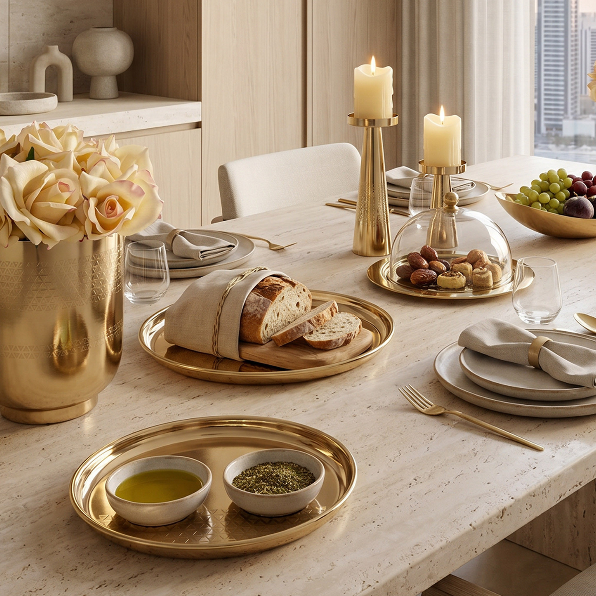 صحن معدن مستدير من جيو - 25 سم-household-decor-boxesandtrays-image-4