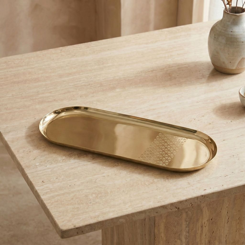 صينية ديكور معدنية بيضاوية - 41x16x2 سم-household-decor-boxesandtrays-image-1