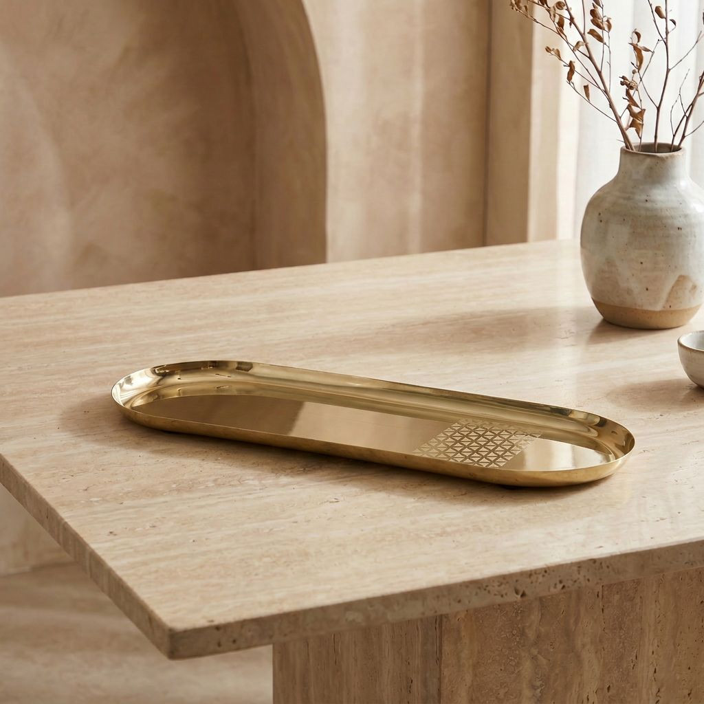 صينية ديكور معدنية بيضاوية - 41x16x2 سم-household-decor-boxesandtrays-image-2