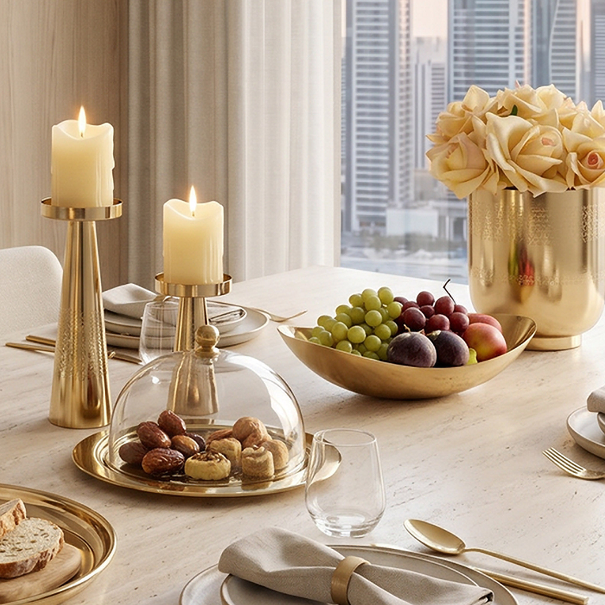 صحن معدني بيضاوي من جيو - 43x18x7 سم-household-decor-boxesandtrays-image-4