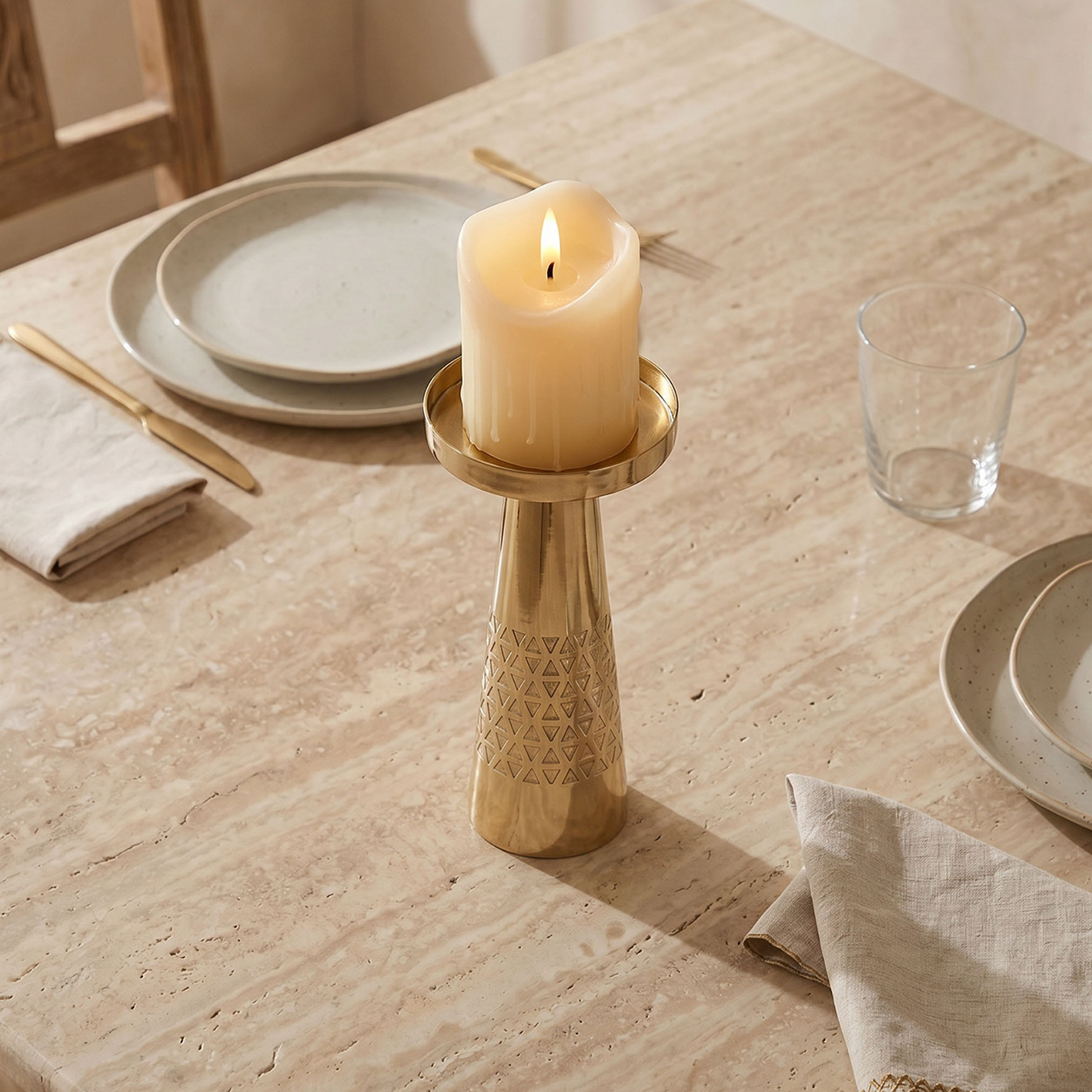Geo Pillar Candleholder - 21 cm-household-decor-candleholdersandlanterns-image-1