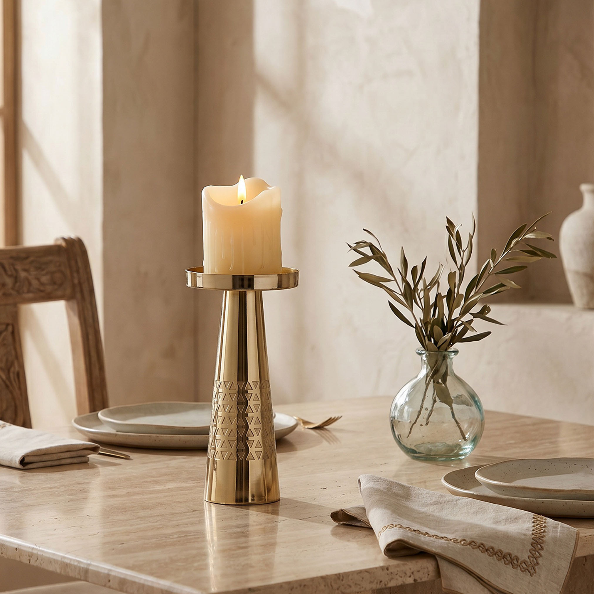 Geo Pillar Candleholder - 21 cm-household-decor-candleholdersandlanterns-image-2