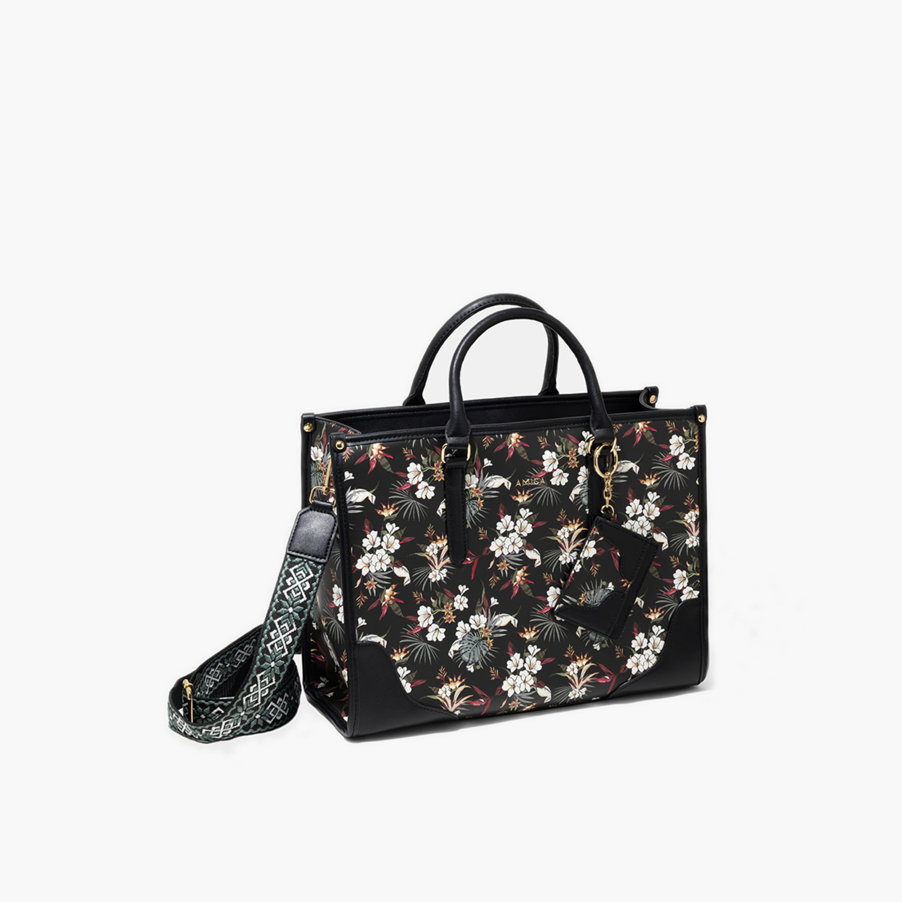 AMICA Floral Print Tote with Detachable Strap-women-bagsandwallets-handbags-image-2