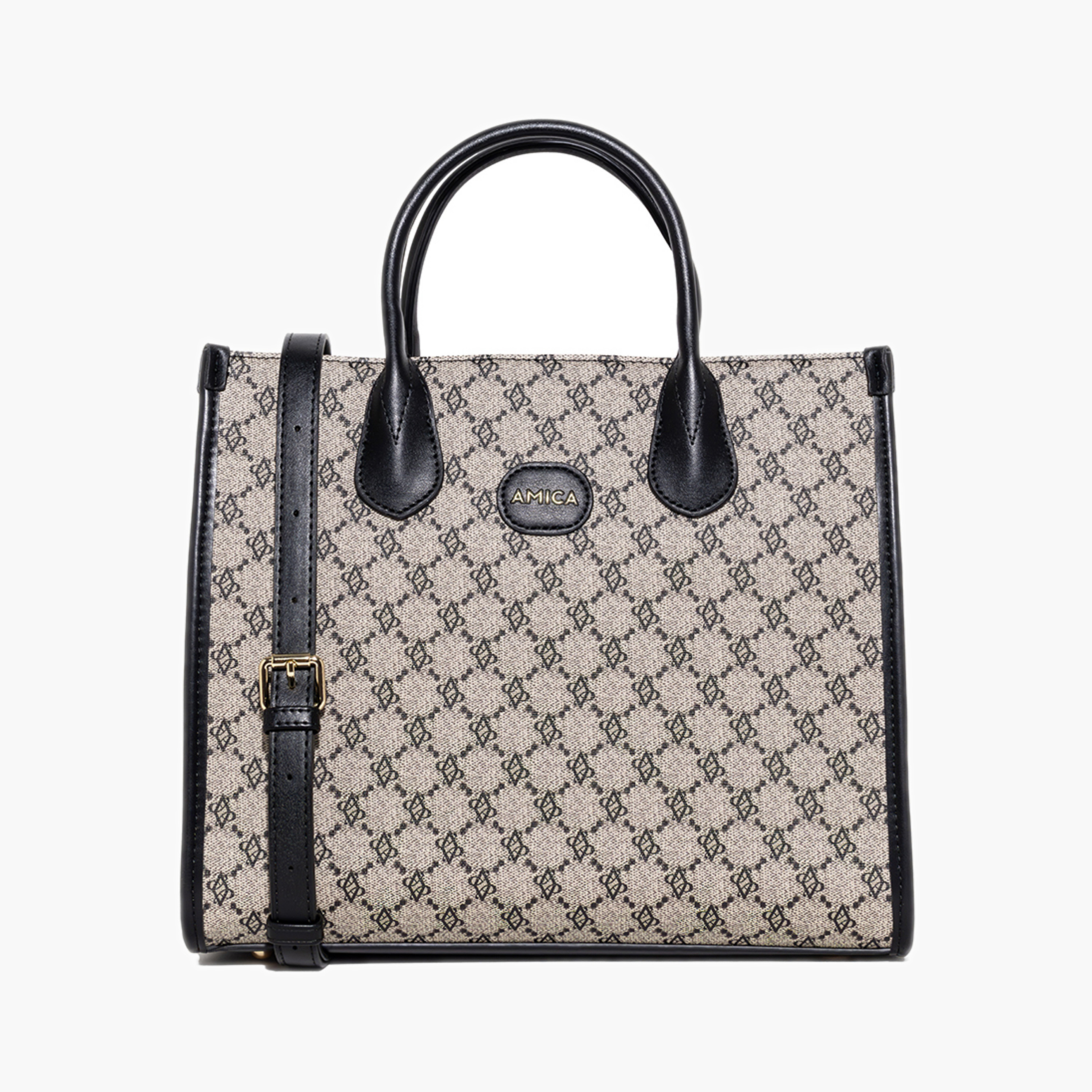 حقيبة توت قماشية بنقشة مونوغرام-women-bagsandwallets-handbags-image-1
