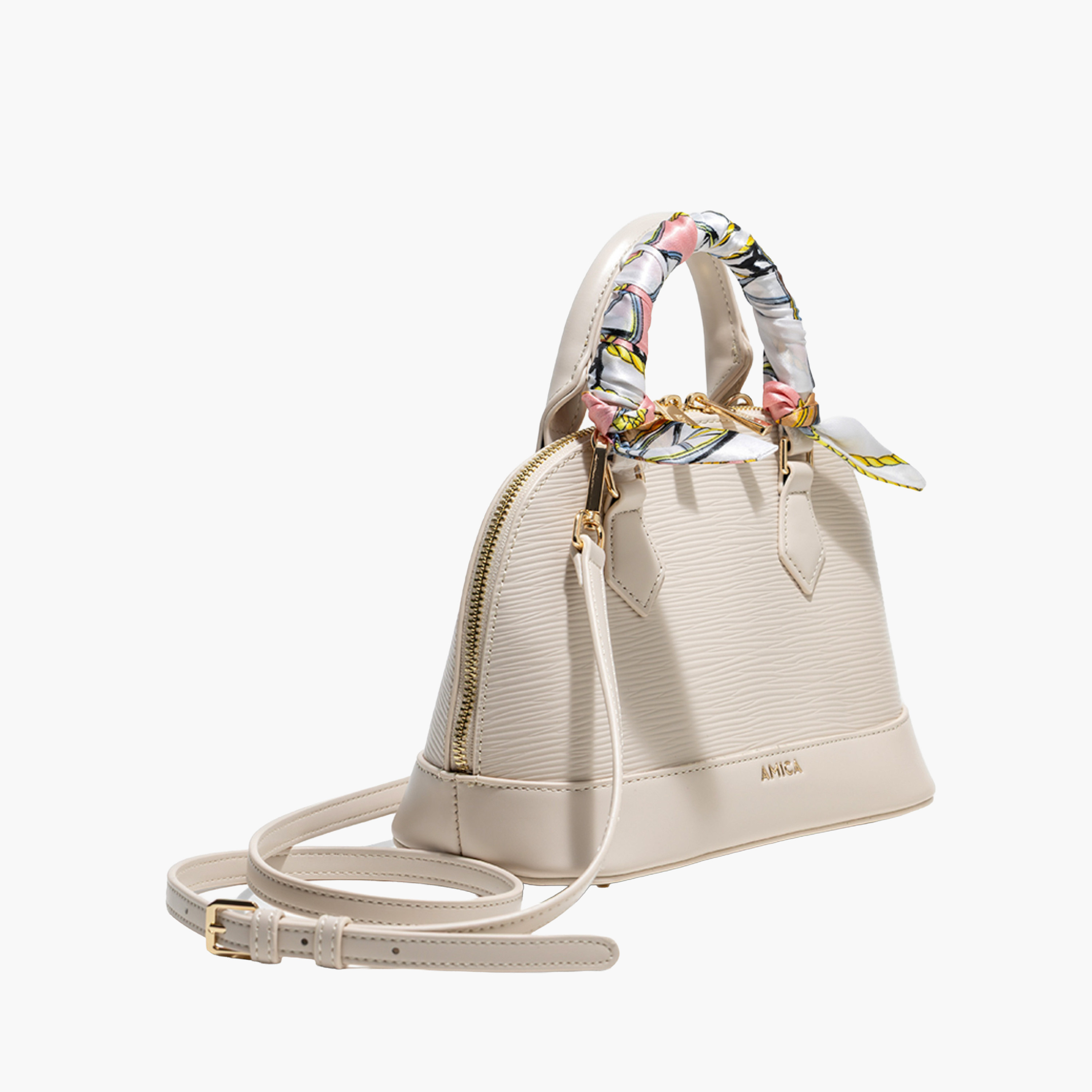 AMICA Textured Dome Bag Scarf Detail-women-bagsandwallets-handbags-image-2