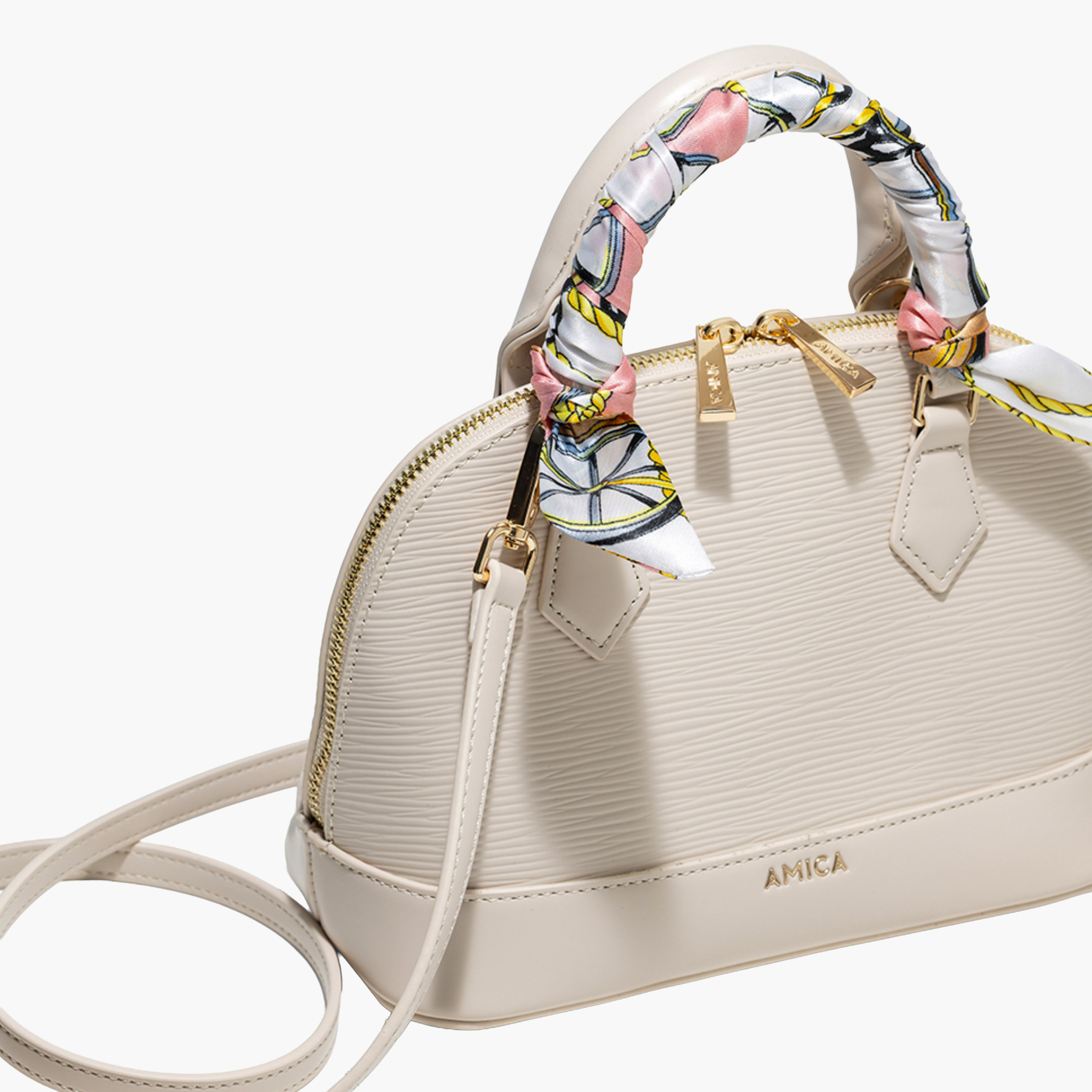 AMICA Textured Dome Bag Scarf Detail-women-bagsandwallets-handbags-image-3