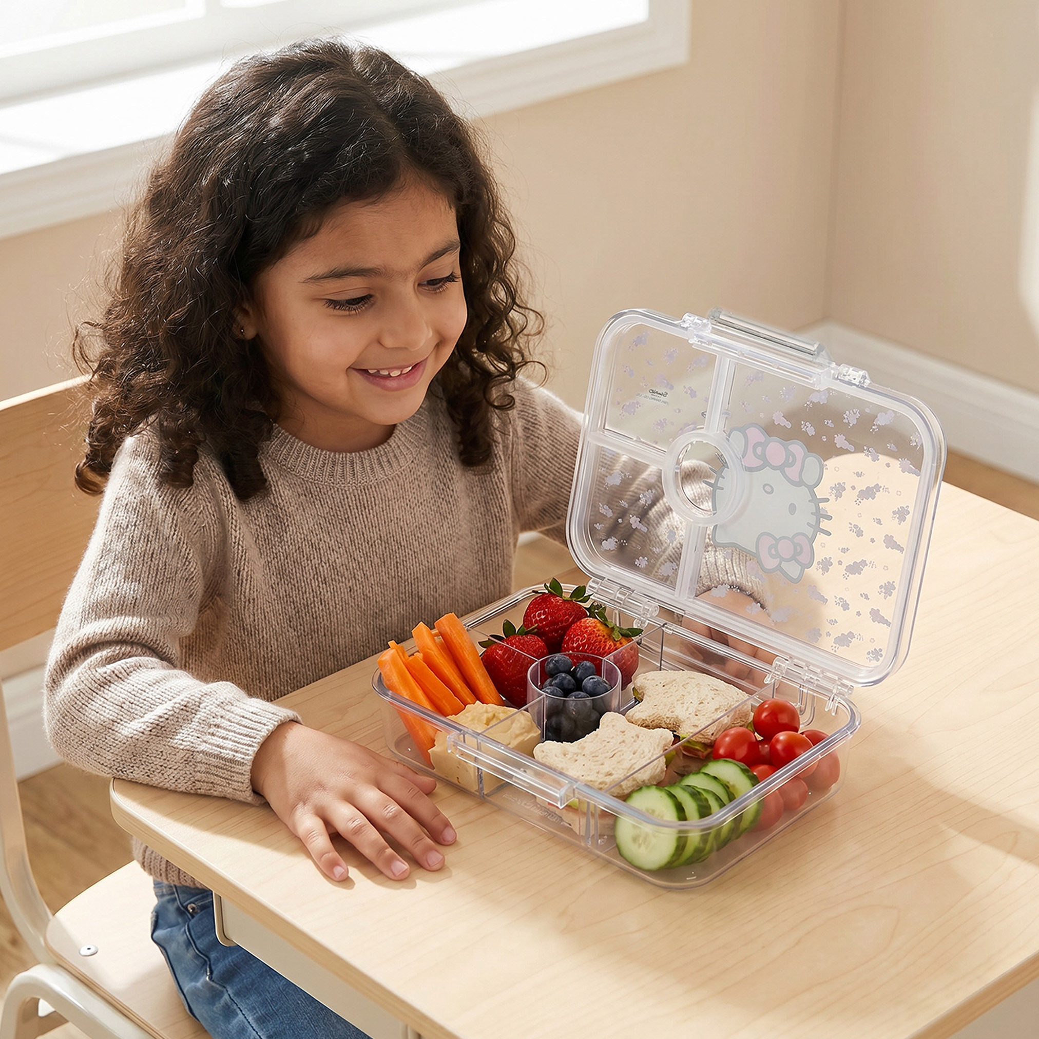 صندوق غداء مقسم اابمات بطبعات من سانريو - 700 مل-school-lunchessentials-lunchboxes-image-3