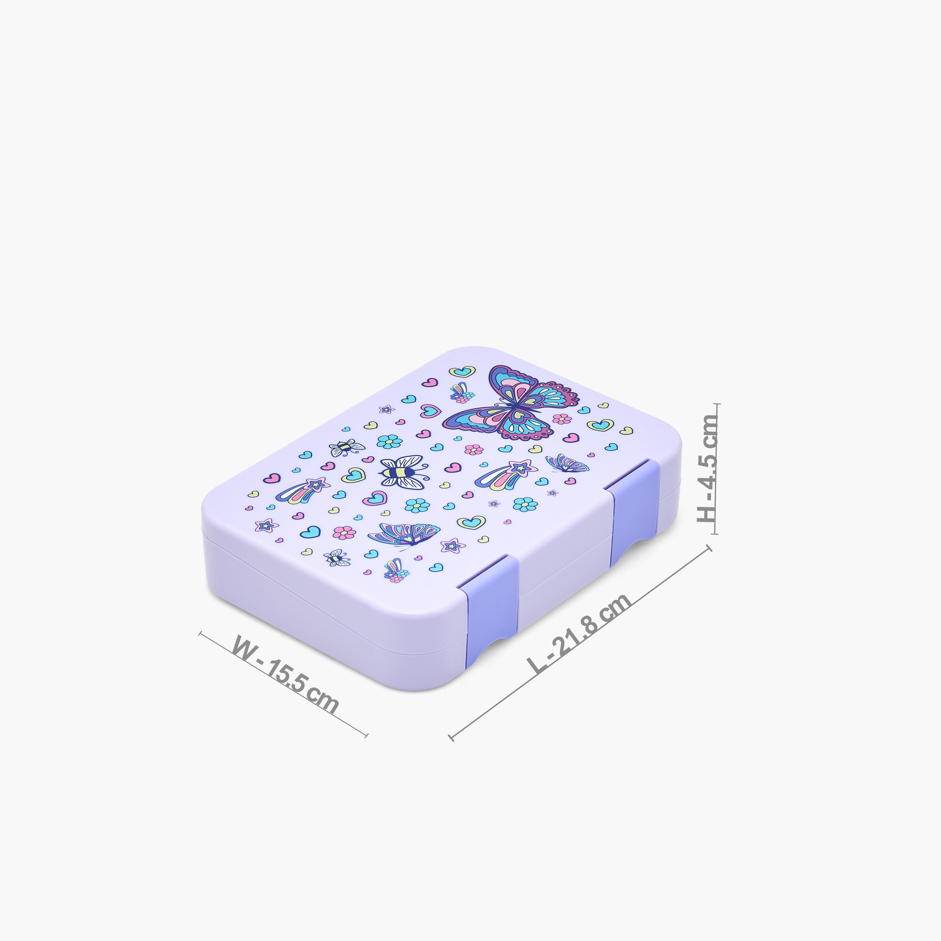 صندوق غداء بطبعات فراشات مع غطاء بمشبك إغلاق من جونيورز - 750 مل-school-lunchessentials-lunchboxes-image-11