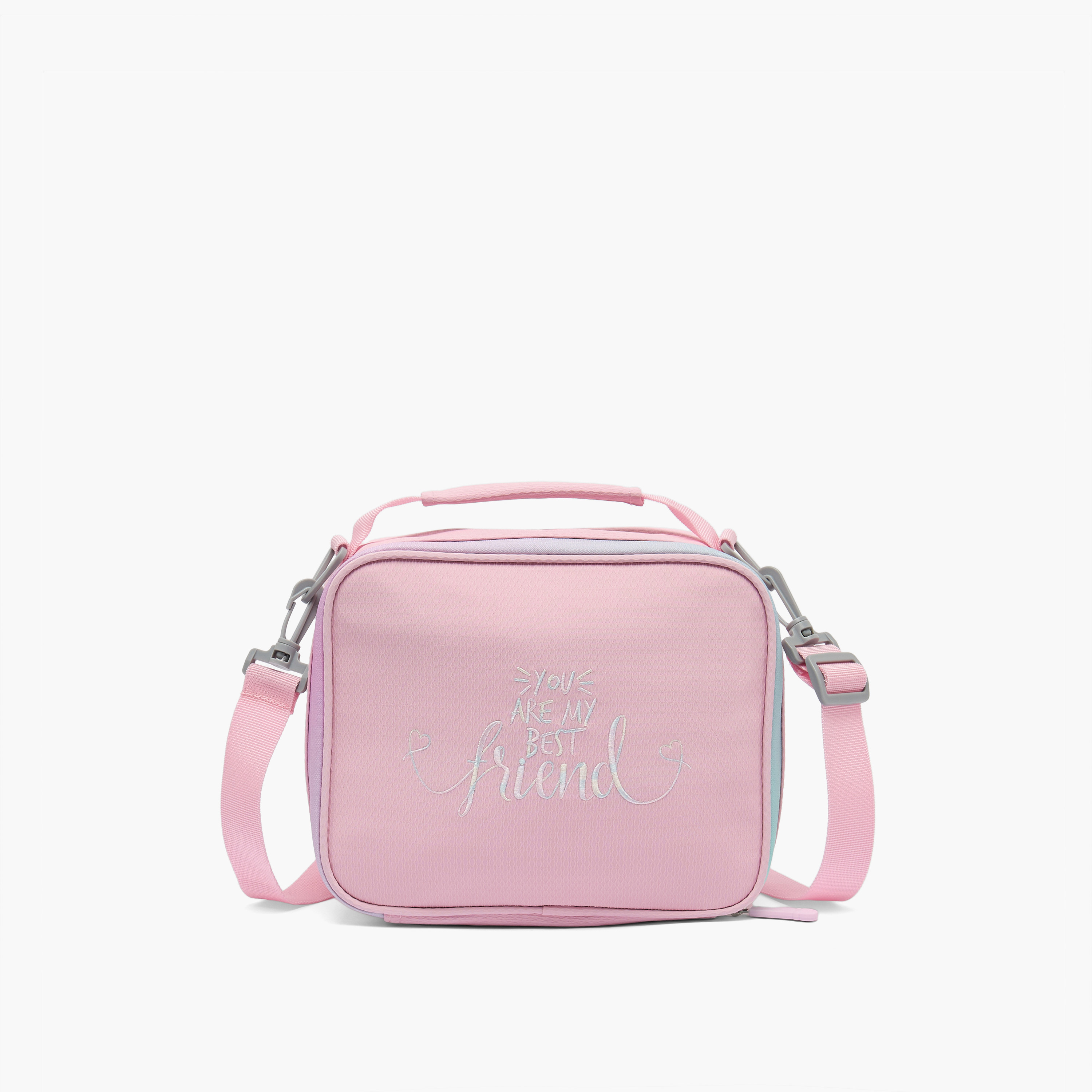 شنطة غداء معزولة بتطريز عبارة للبنات 8-12 سنة من جونيورز-school-lunchessentials-lunchbags-image-1