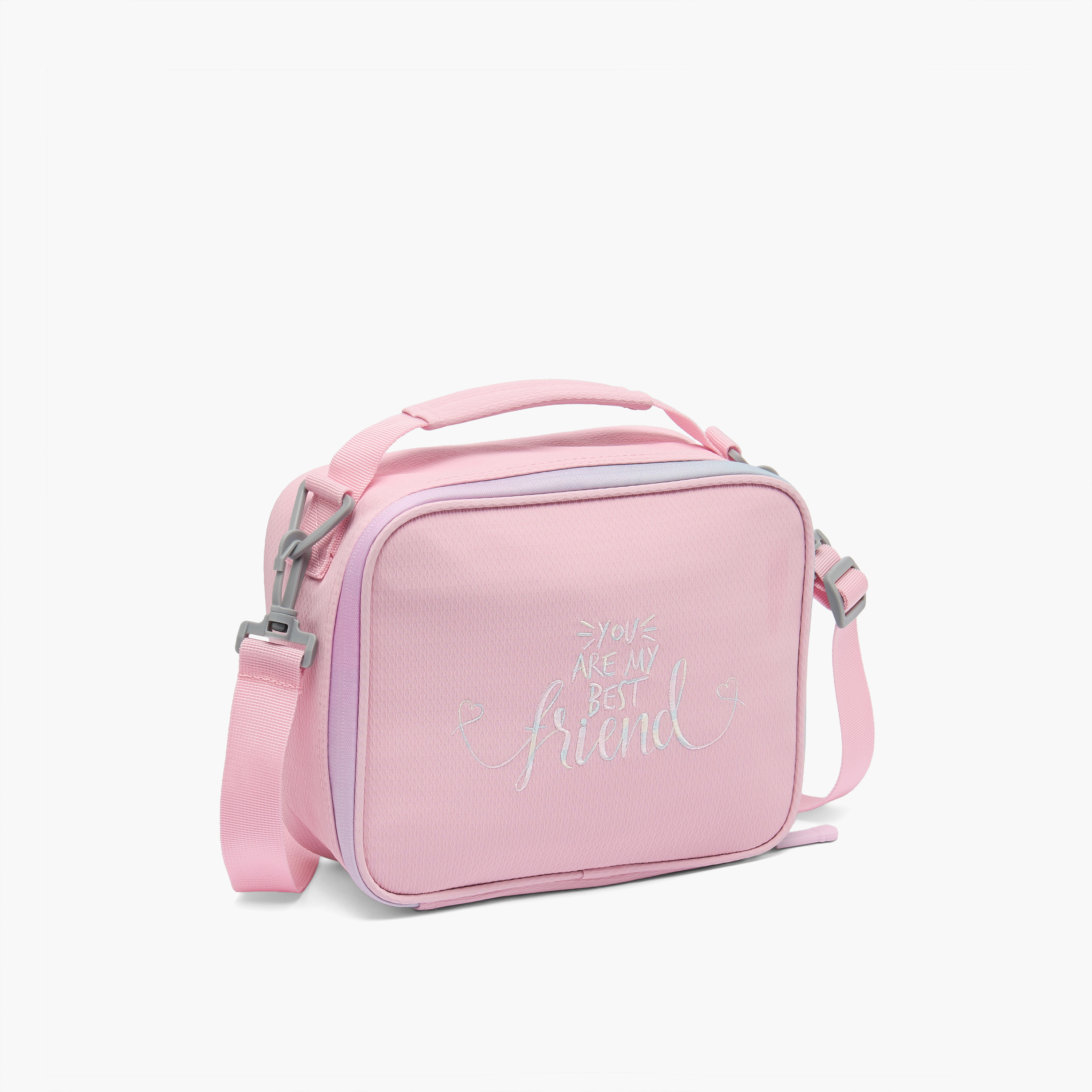 شنطة غداء معزولة بتطريز عبارة للبنات 8-12 سنة من جونيورز-school-lunchessentials-lunchbags-image-3