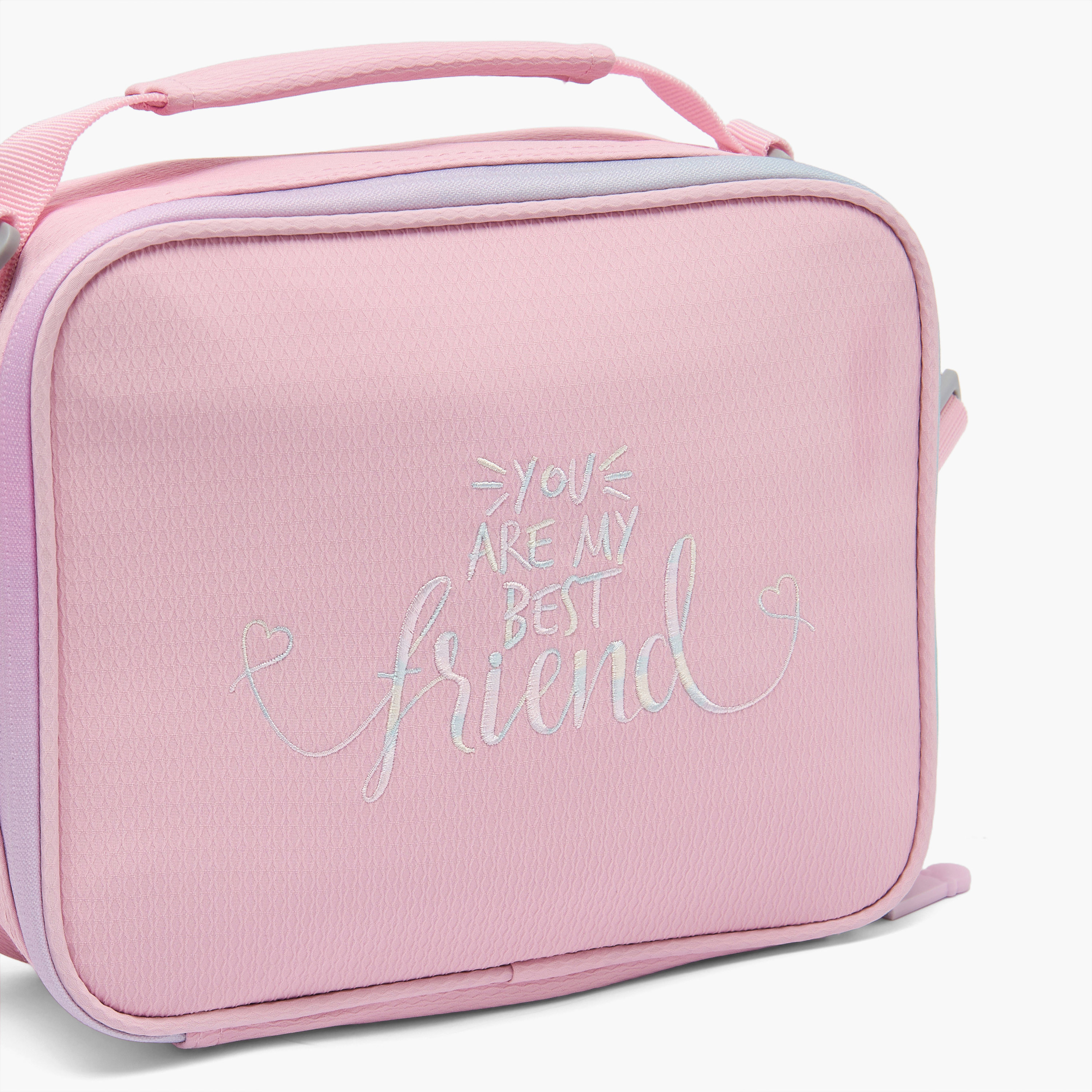 شنطة غداء معزولة بتطريز عبارة للبنات 8-12 سنة من جونيورز-school-lunchessentials-lunchbags-image-4