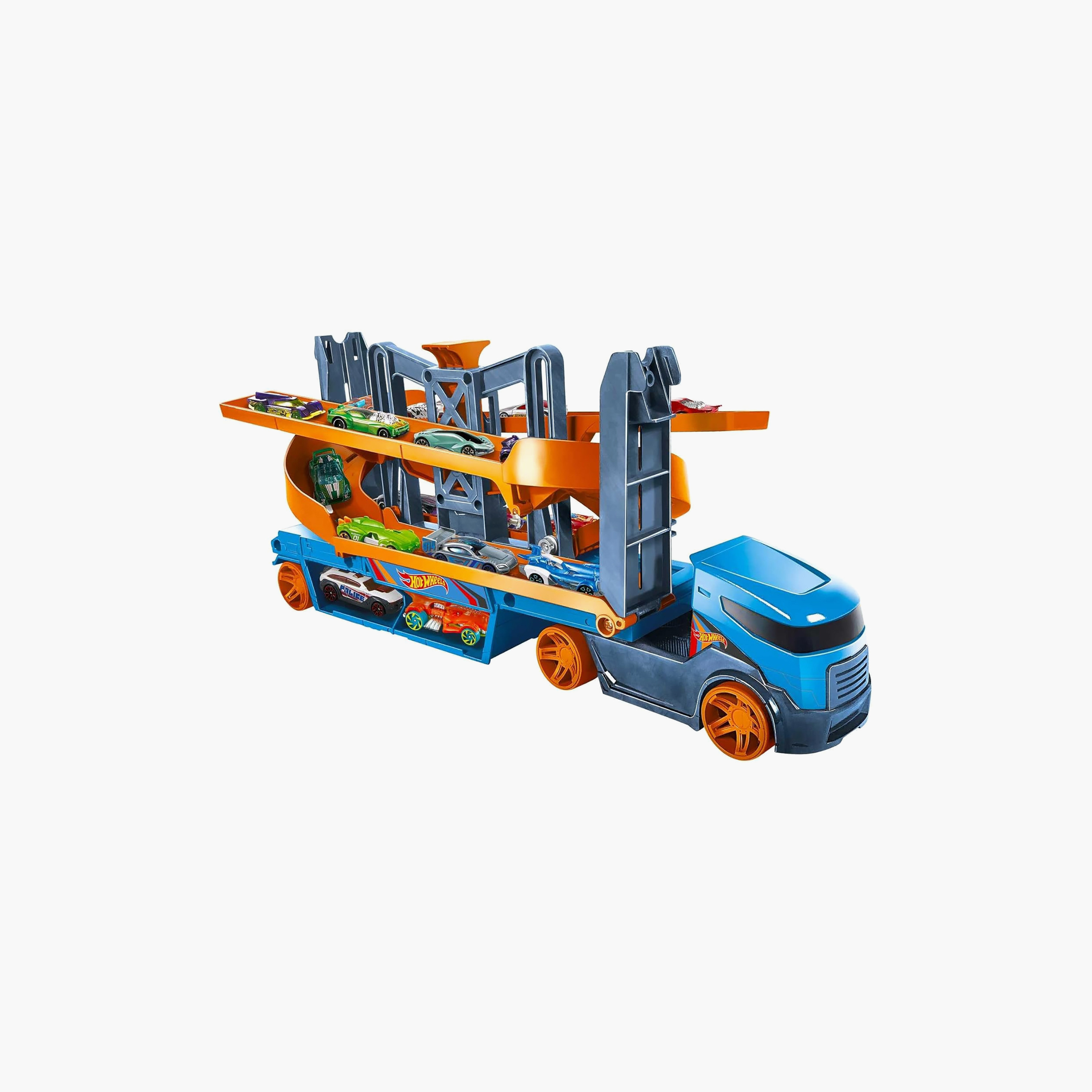 طقم شاحنة نقل وشحن سيارات متنوعة من هوت ويلز-toys-playvehicles-diecastcars-image-2