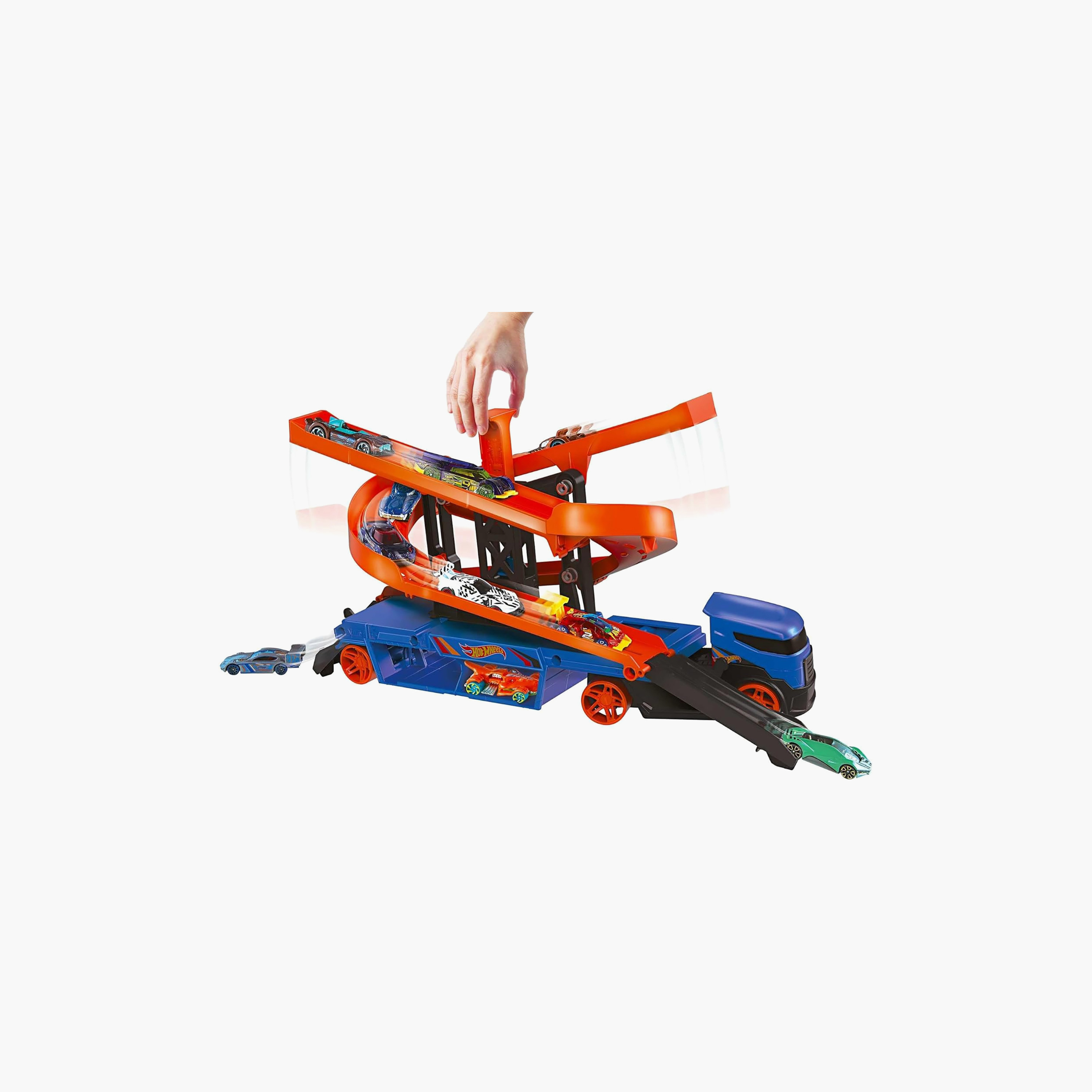 طقم شاحنة نقل وشحن سيارات متنوعة من هوت ويلز-toys-playvehicles-diecastcars-image-5
