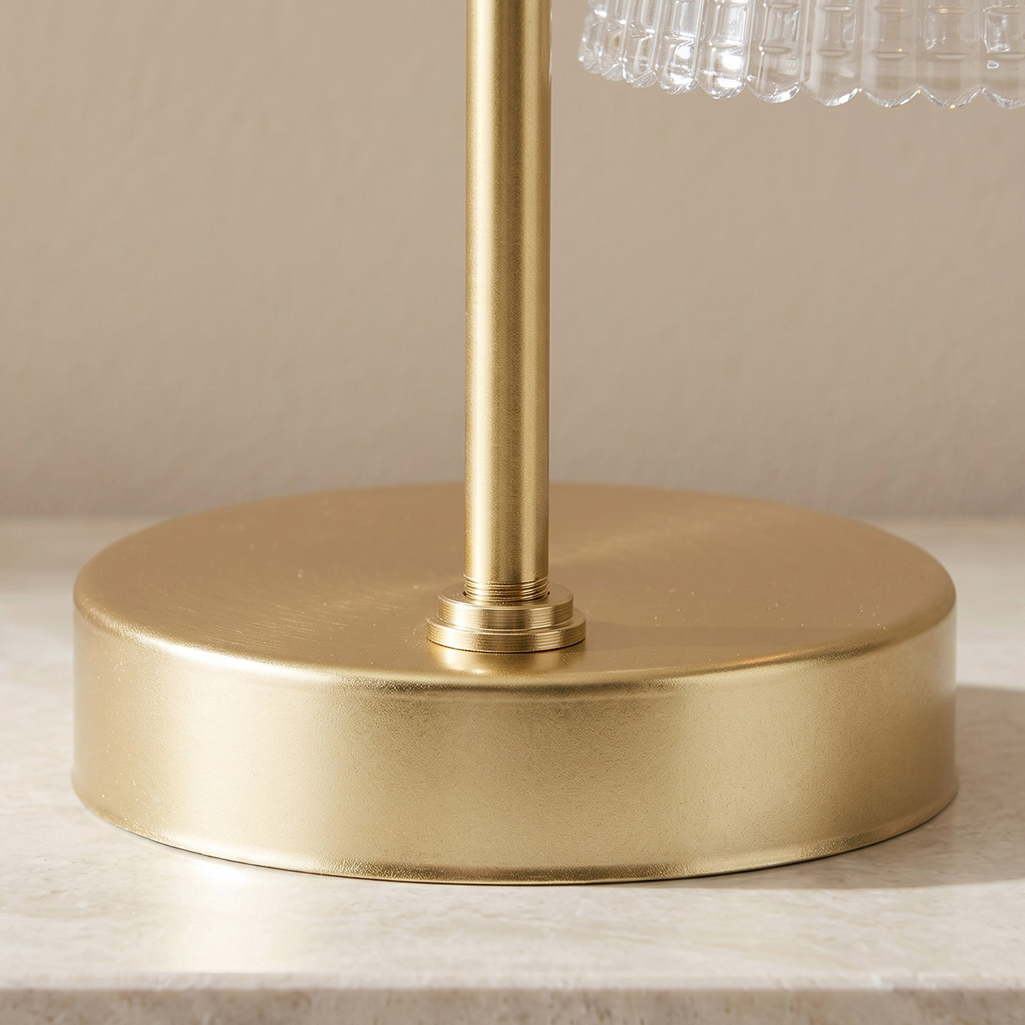 Ribbed Glass LED Table Lamp - 13x11x28 cms-household-decor-candleholdersandlanterns-image-3