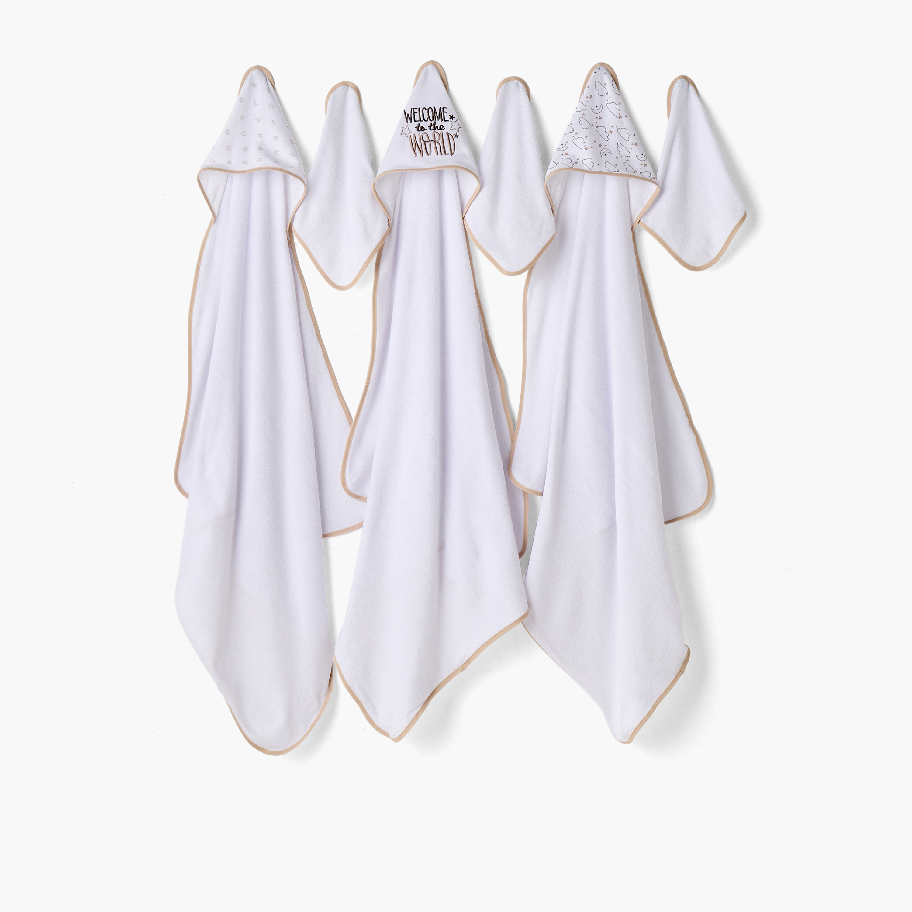 طقم مناشف أطفال بطبعات من جونيورز - 6 قطع-baby-bathandcare-towels-image-1