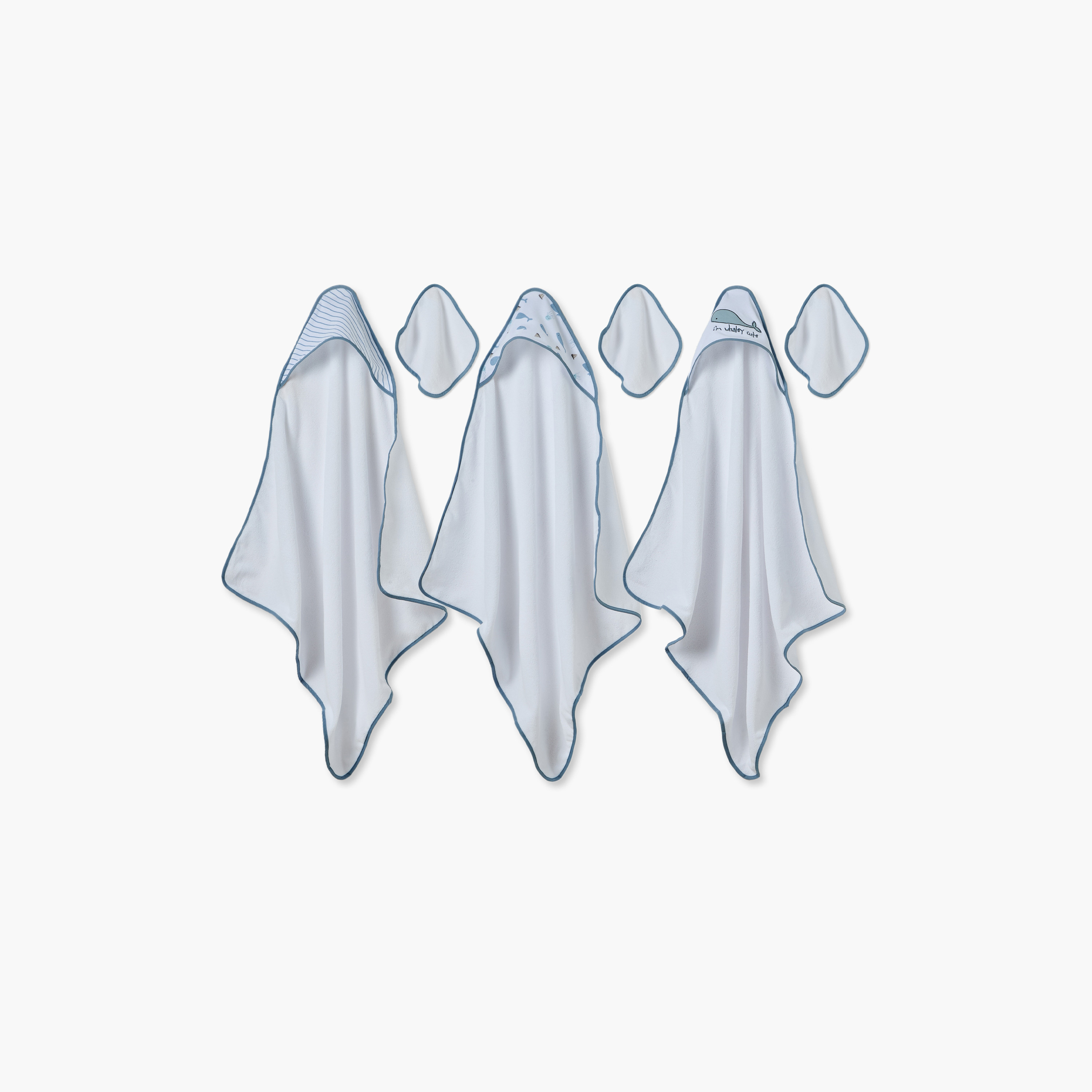 طقم من 6 - منشفة ومنديل غسيل للأطفال بطبعات من جونيورز-baby-bathandcare-towels-image-1