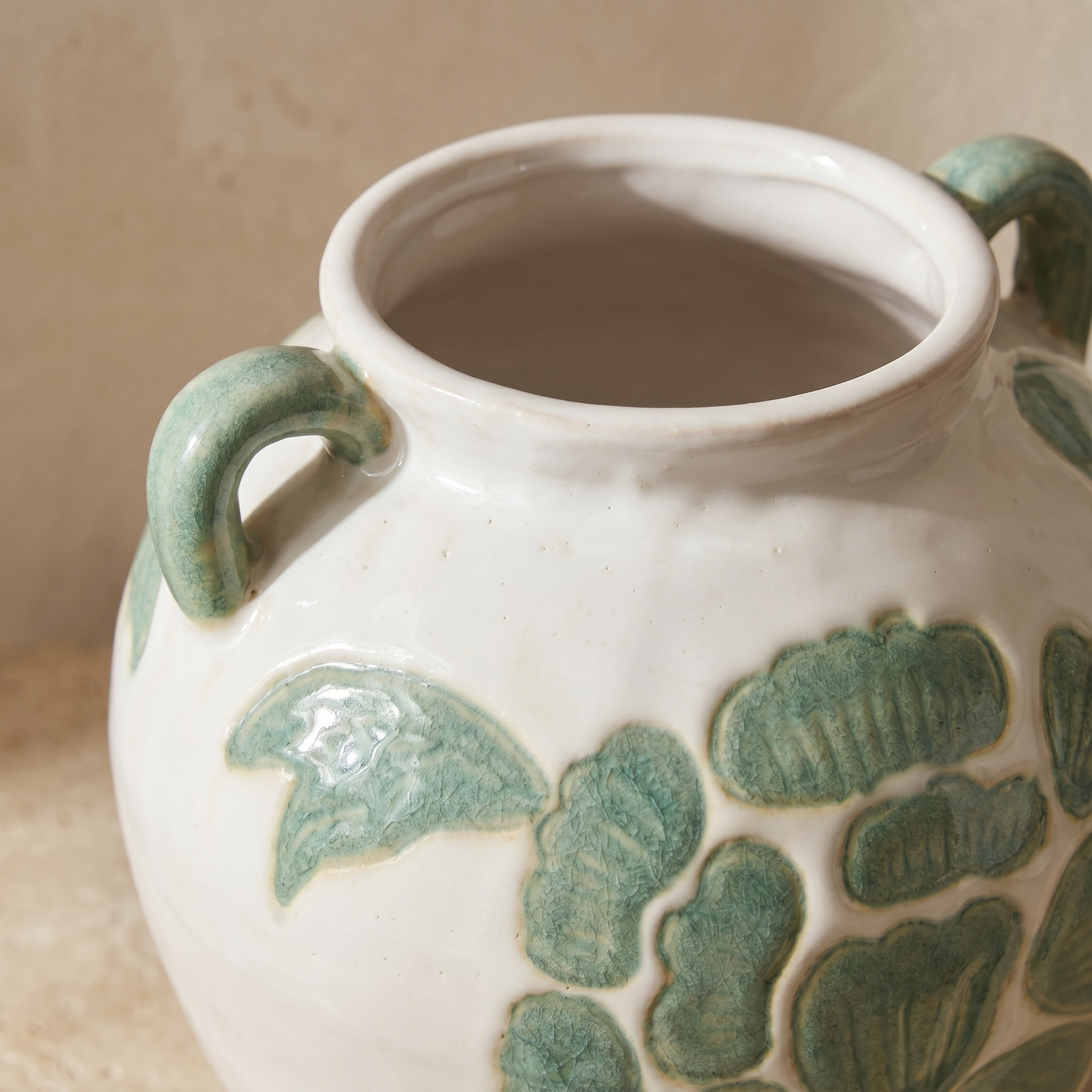 Floral Ceramic Vase - 18 cms-household-decor-vasesandbowls-image-2