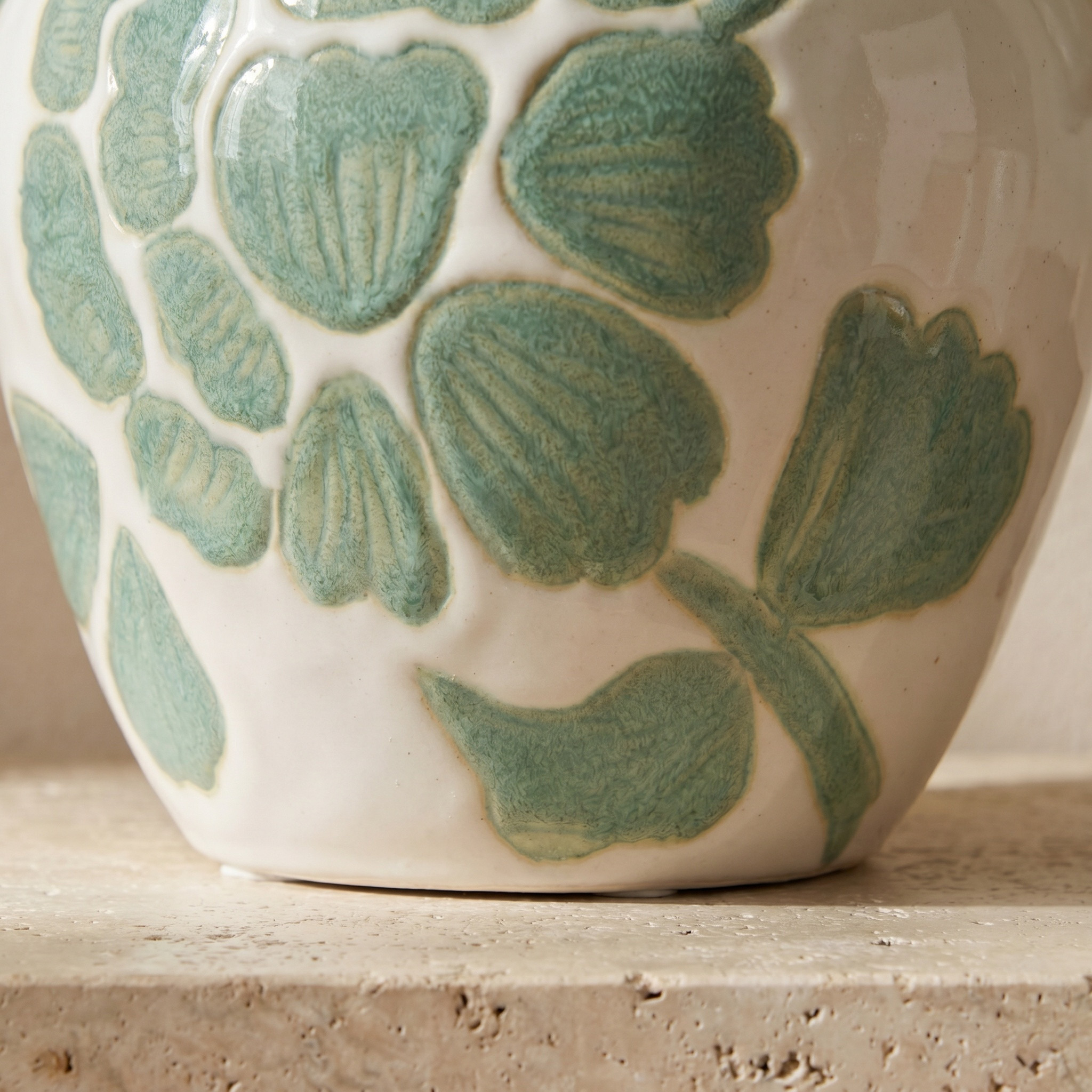 Floral Ceramic Vase - 18 cms-household-decor-vasesandbowls-image-3