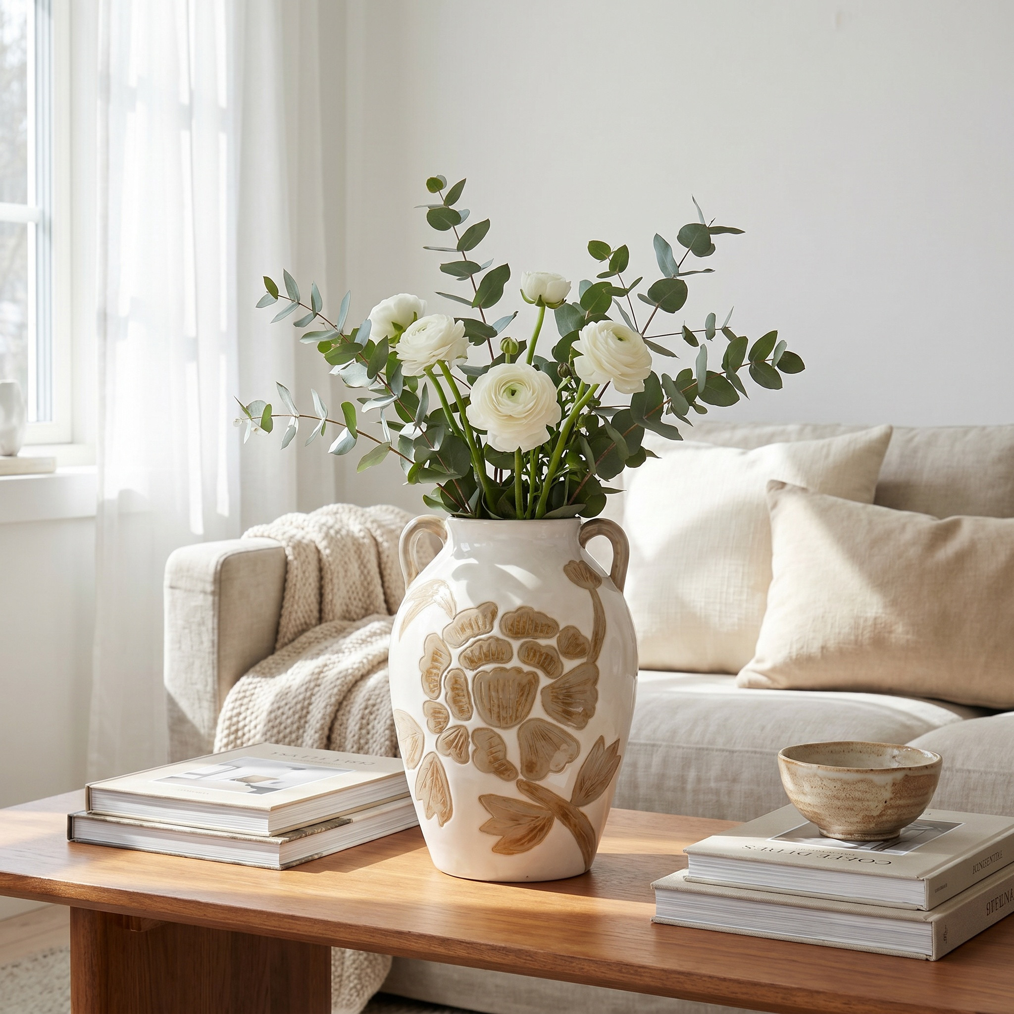 Floral Ceramic Vase - 18 cms-household-decor-vasesandbowls-image-4
