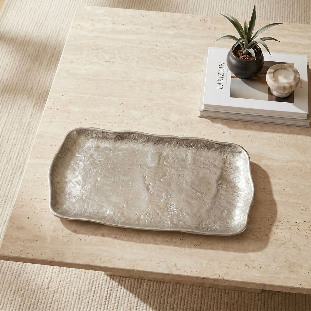 Decorative Metal Tray - 35x2 cms-household-decor-boxesandtrays-image-1