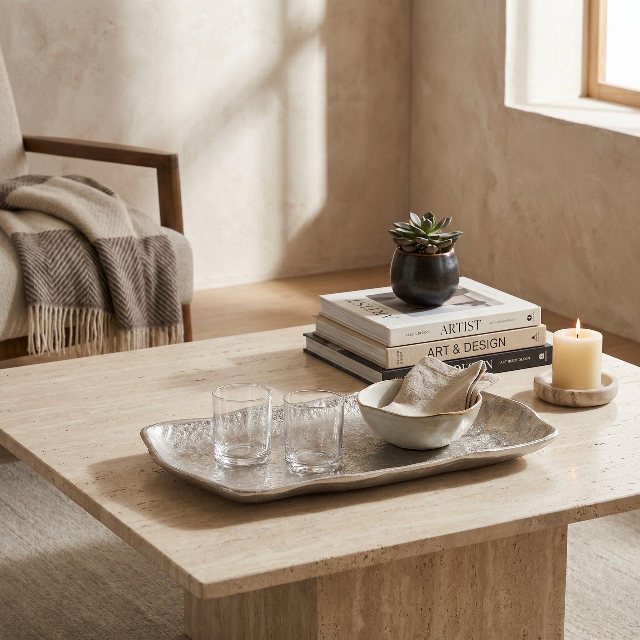 Decorative Metal Tray - 35x2 cms-household-decor-boxesandtrays-image-4