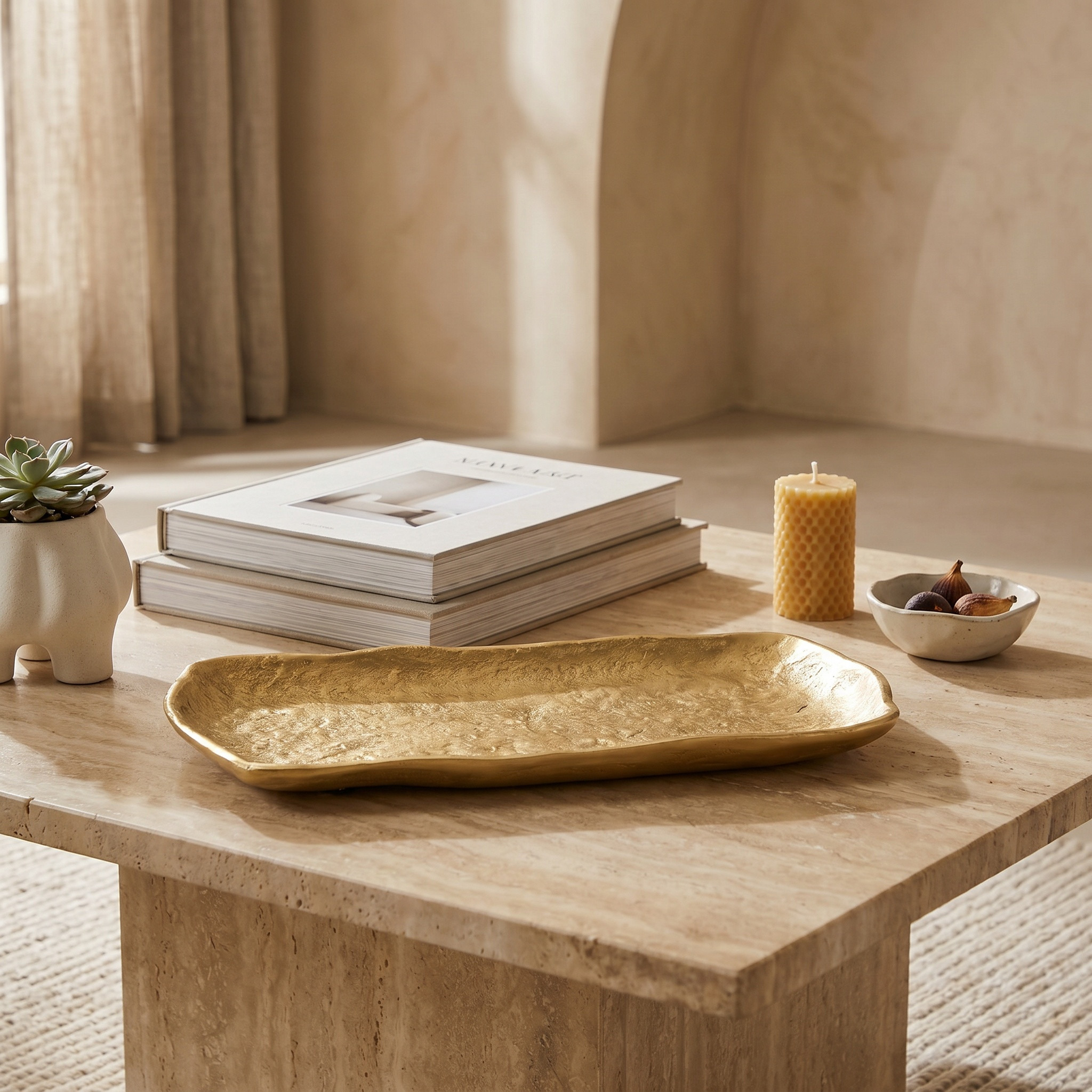 Decorative Metal Tray - 35x2 cms-household-decor-boxesandtrays-image-1
