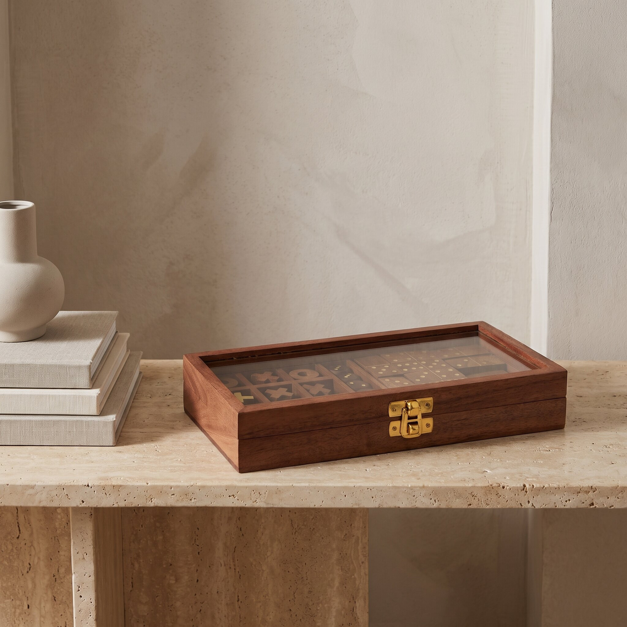 Wooden Domino and Dice Game Box-household-decor-decorativeobjectsandsculptures-image-1