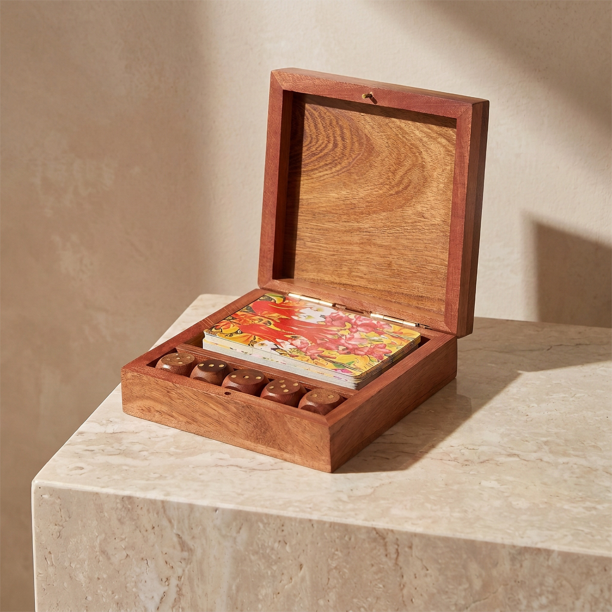 Wooden Dice and Playing Card Holder-household-decor-decorativeobjectsandsculptures-image-1
