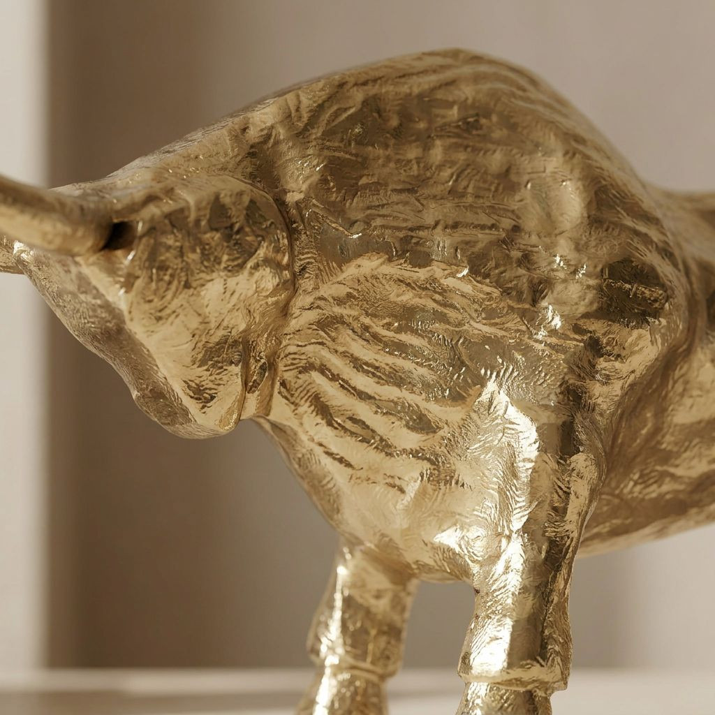 Decorative Metal Bull Showpiece - 27x6x11 cms-household-decor-decorativeobjectsandsculptures-image-2